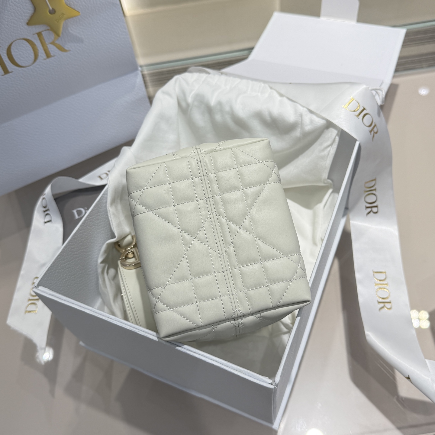 DIOR 迪奥托特mini- Toujours CD Lock Calfskin Tote Bag (Shoulder/Hand-Carry)-F0-S6100OSNW-M030