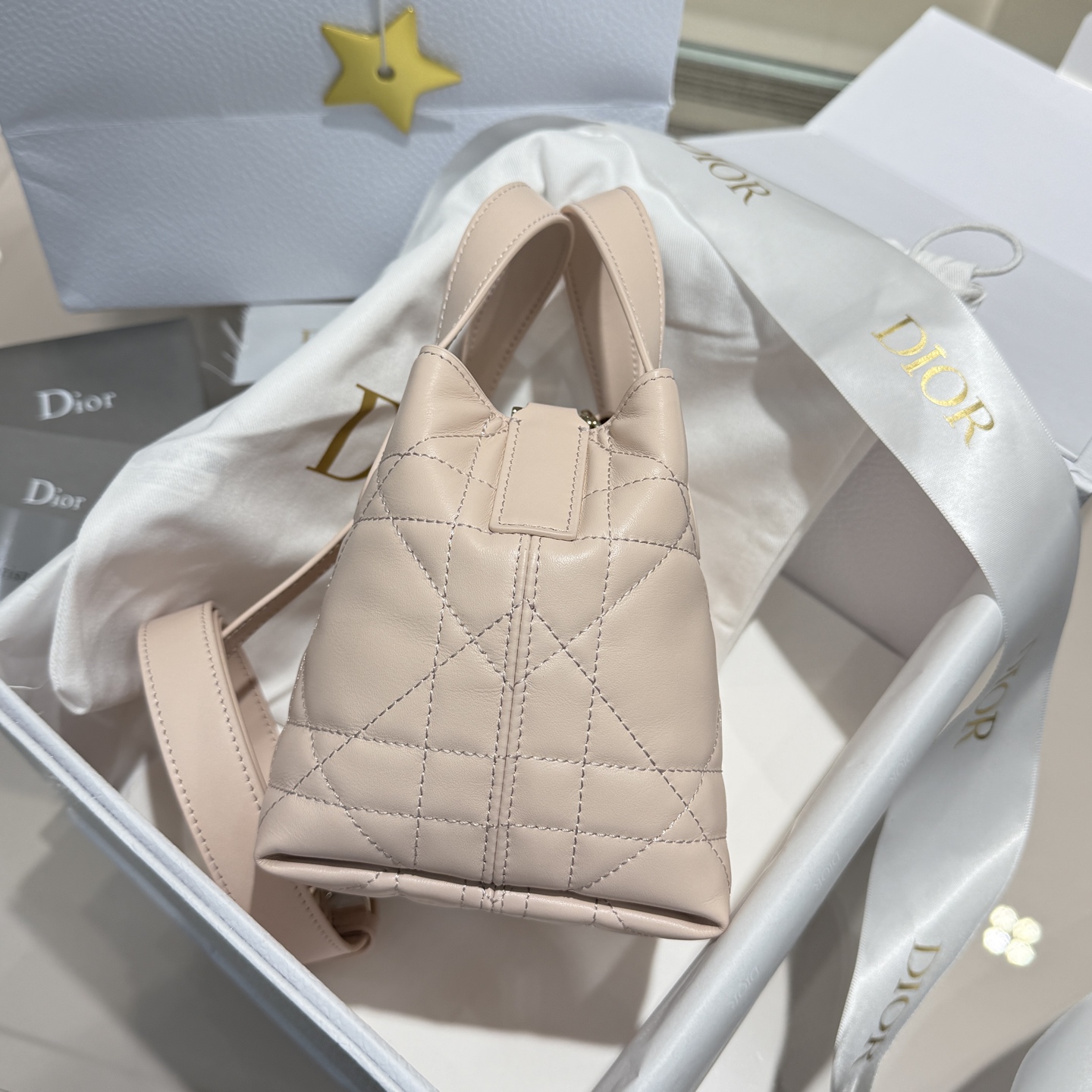 DIOR 迪奥托特mini- Toujours CD Lock Calfskin Tote Bag (Shoulder/Hand-Carry)-F0-S6100OSNW-M71U