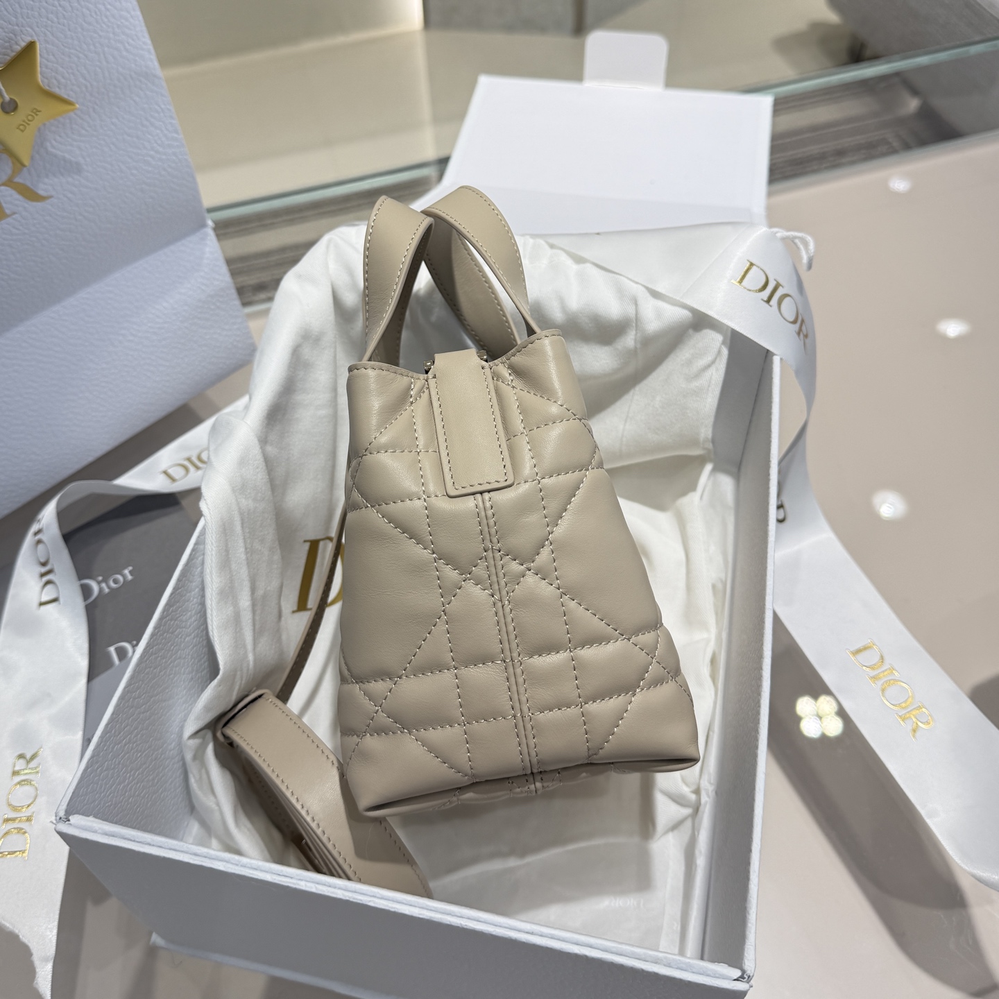 DIOR 迪奥托特mini- Toujours CD Lock Calfskin Tote Bag (Shoulder/Hand-Carry)-F0-S6100OSNW-M51U