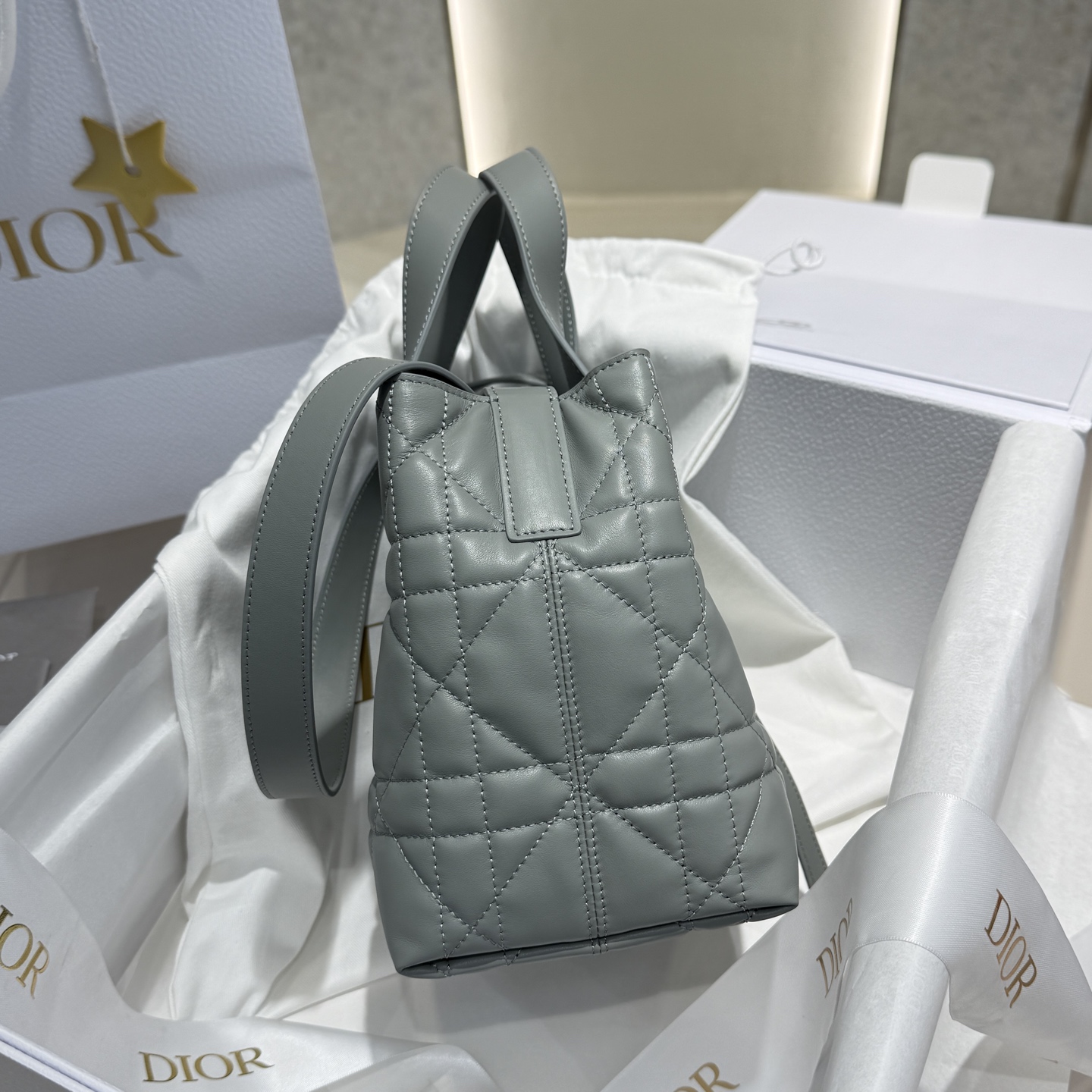 DIOR 迪奥菜篮子 small- Toujours CD Lock Calfskin Tote Bag (Shoulder/Hand-Carry)-F0- M2835OSNW-M41G