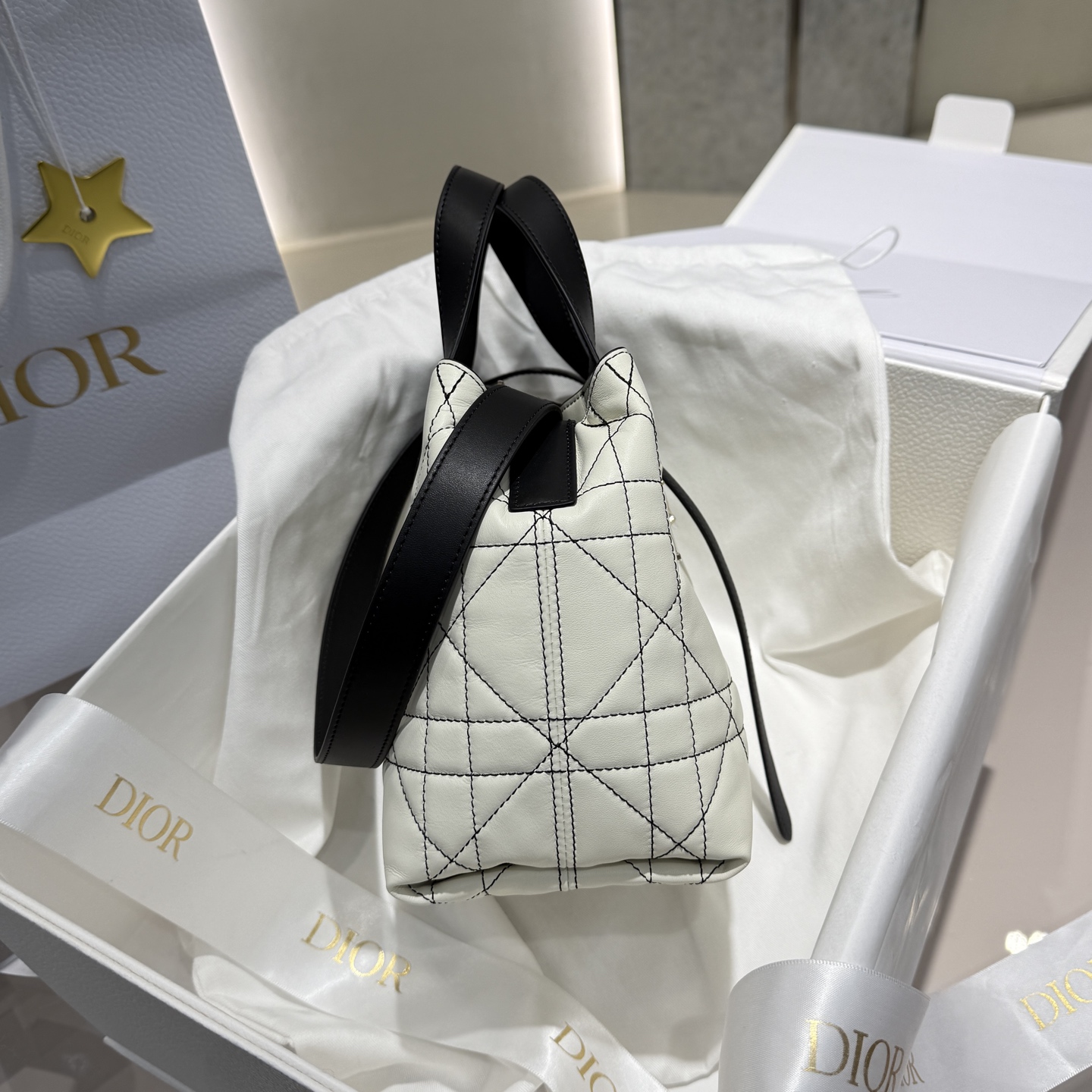 DIOR 迪奥菜篮子 small- Toujours CD Lock Calfskin Tote Bag (Shoulder/Hand-Carry)-F0- M2835PSOB-M06E