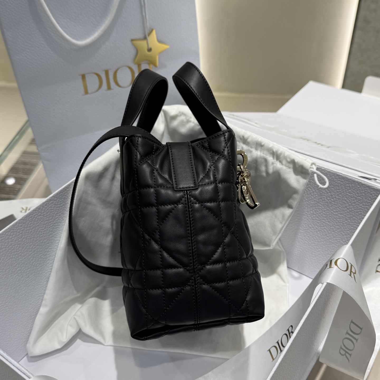 DIOR 迪奥菜篮子 small- Toujours CD Lock Calfskin Tote Bag (Shoulder/Hand-Carry)-F0- M2835OSNW-M900
