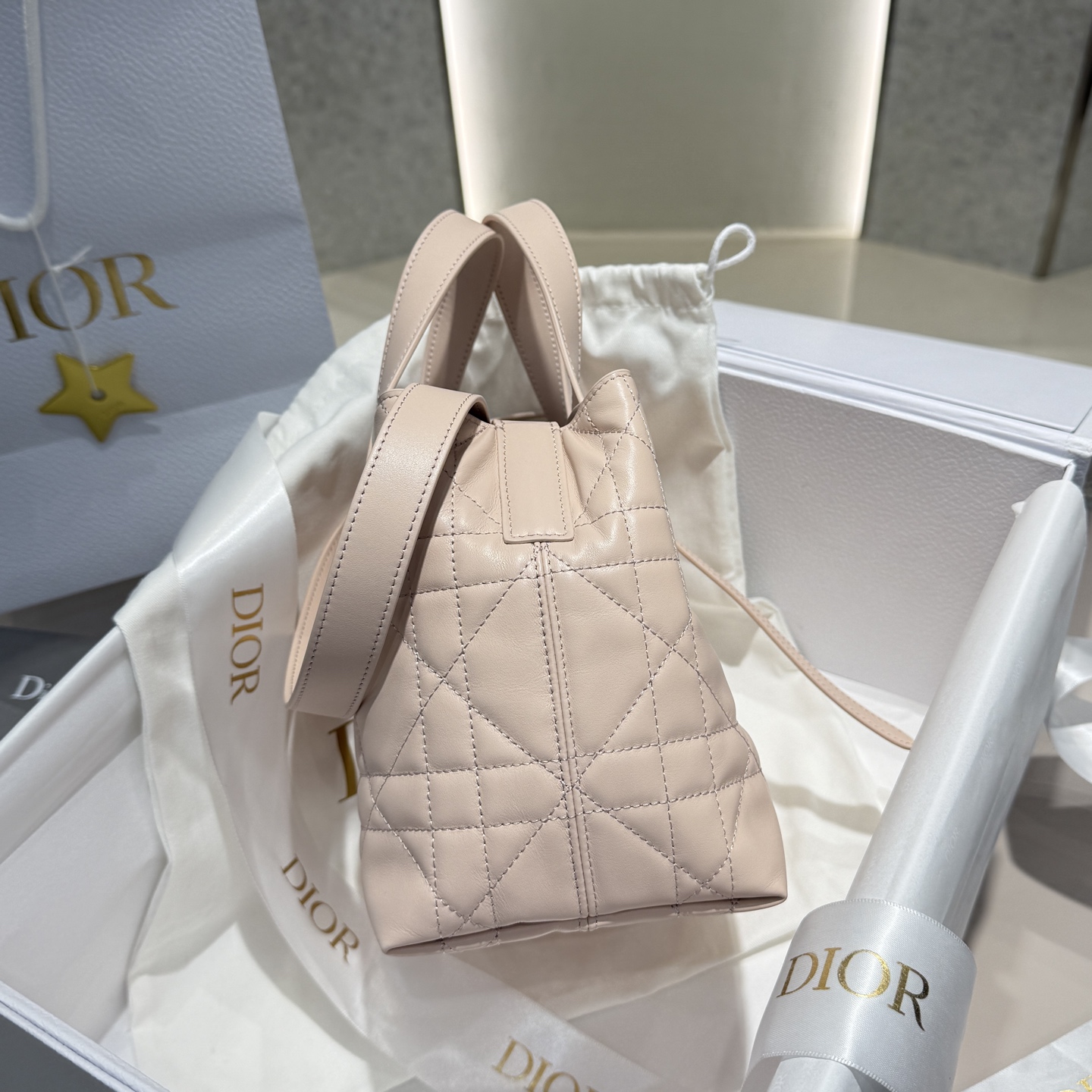 DIOR 迪奥菜篮子 small- Toujours CD Lock Calfskin Tote Bag (Shoulder/Hand-Carry)-F0- M2835OSNW-M413