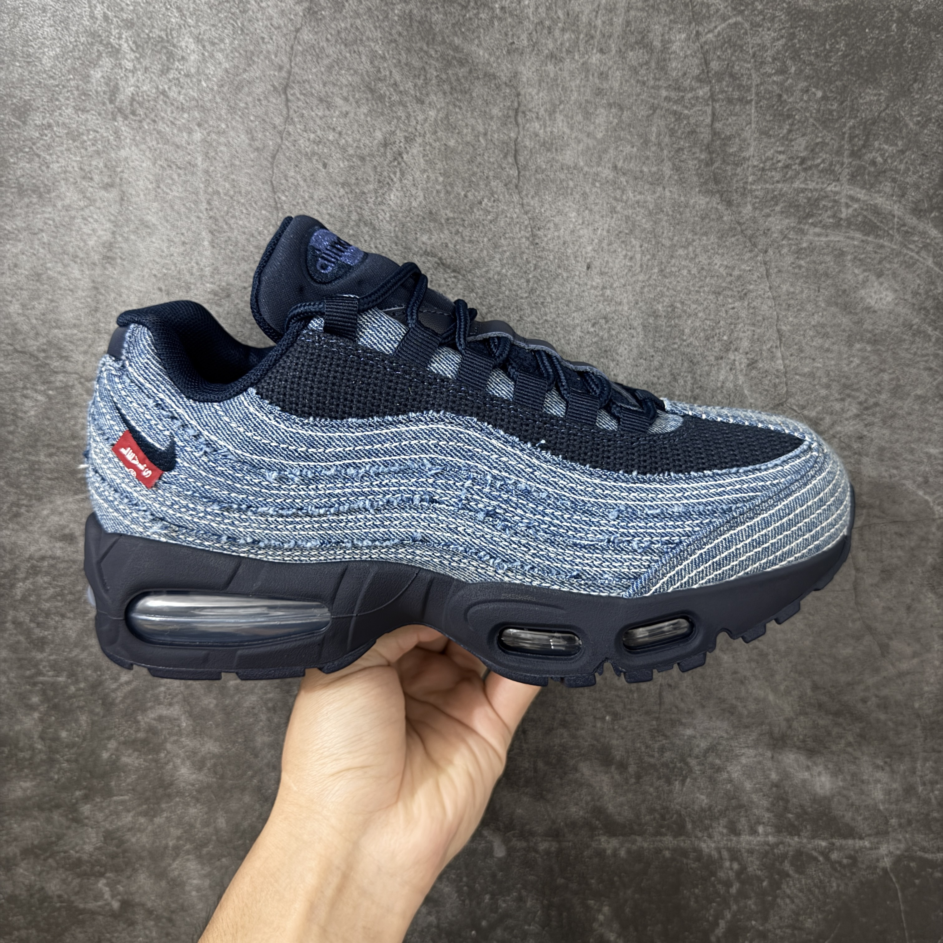 升级最终版 Levi's  Air Max 95  低筒 网布防滑 运动鞋 休闲鞋 球鞋 男鞋 波鞋  维斯联名蓝牛仔 HM4743-400