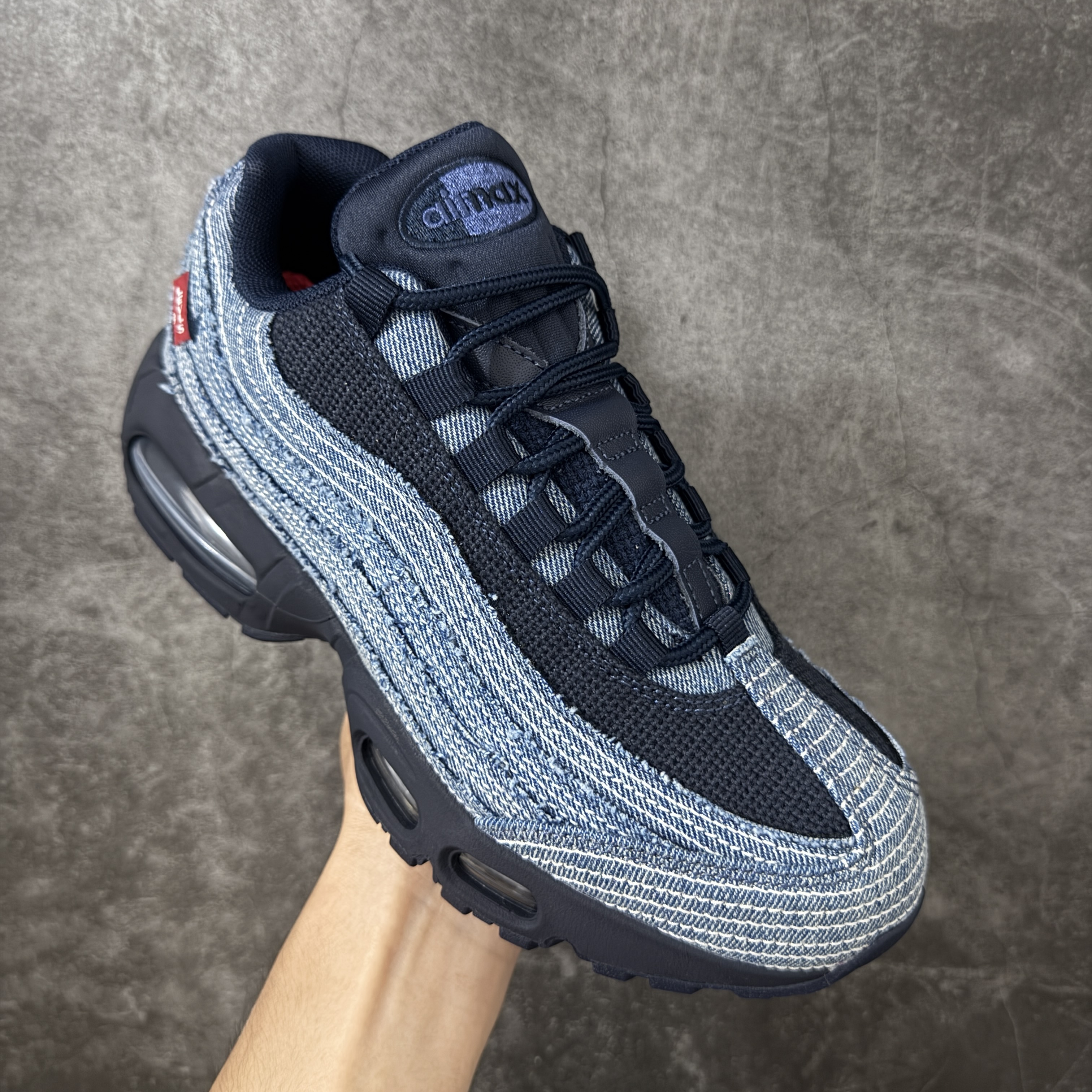 升级最终版 Levi's  Air Max 95  低筒 网布防滑 运动鞋 休闲鞋 球鞋 男鞋 波鞋  维斯联名蓝牛仔 HM4743-400