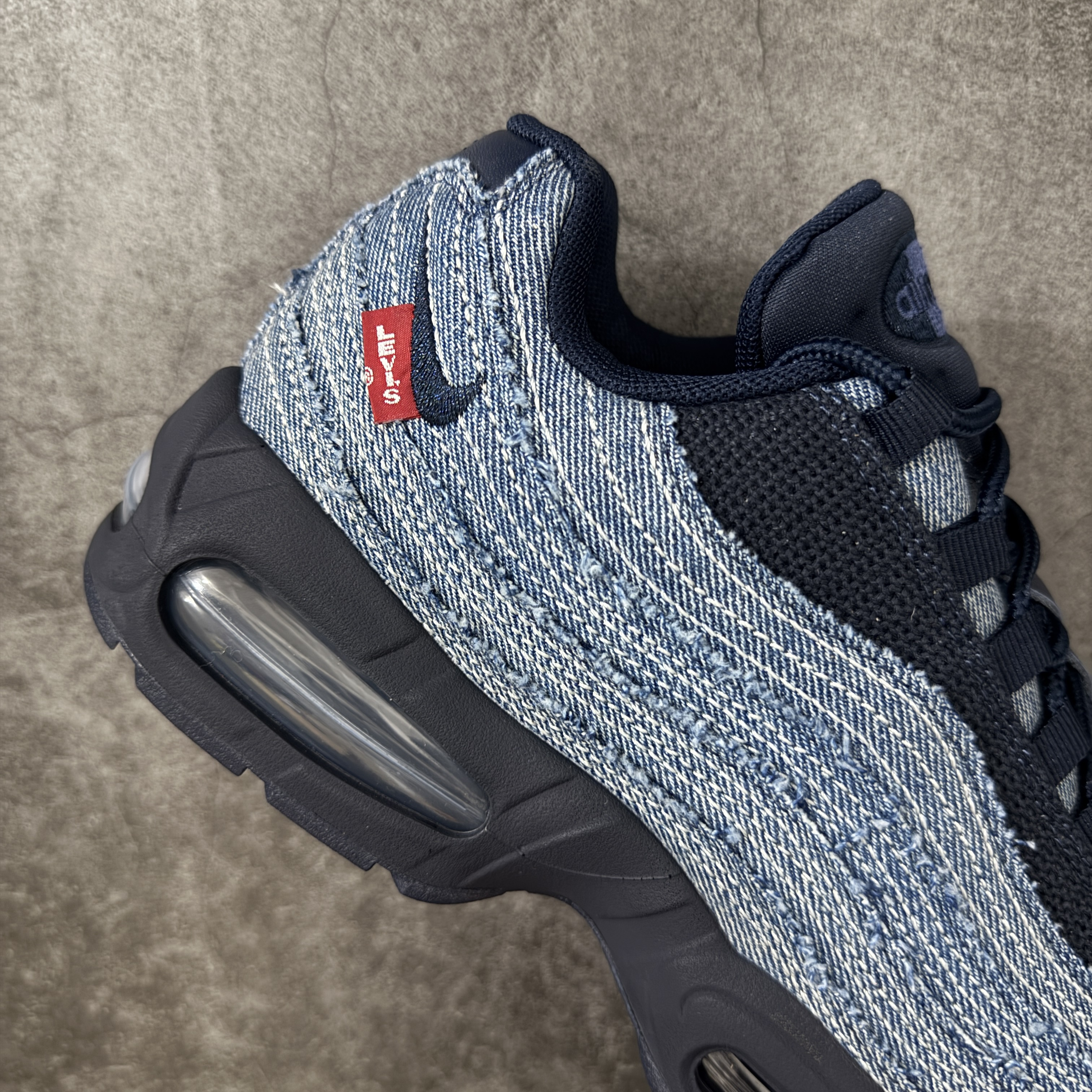 升级最终版 Levi's  Air Max 95  低筒 网布防滑 运动鞋 休闲鞋 球鞋 男鞋 波鞋  维斯联名蓝牛仔 HM4743-400