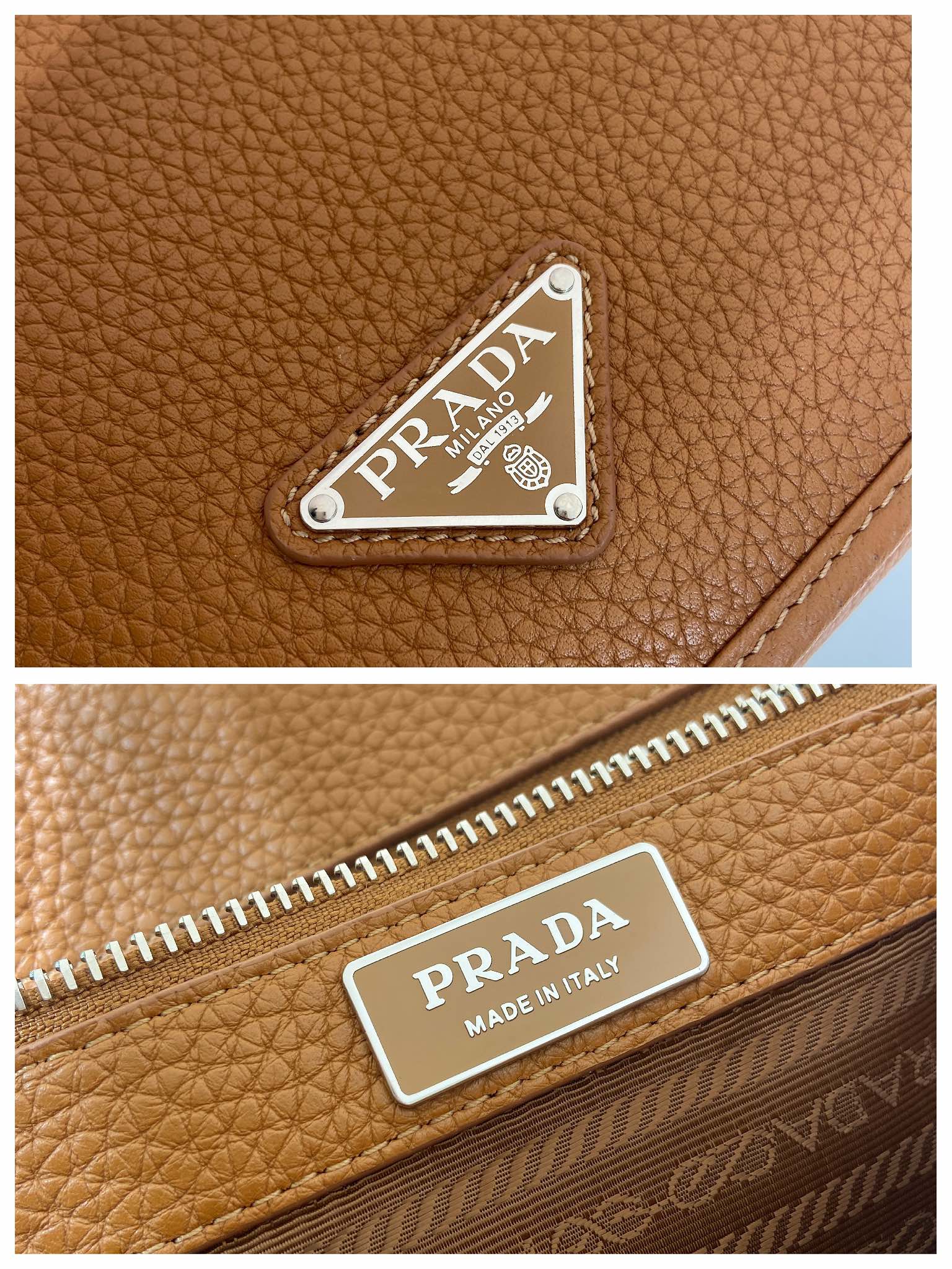 普拉达 PRADA  邮差 斜跨 单肩包 真皮 棕色 H0-2VD075_2BBE_F0046