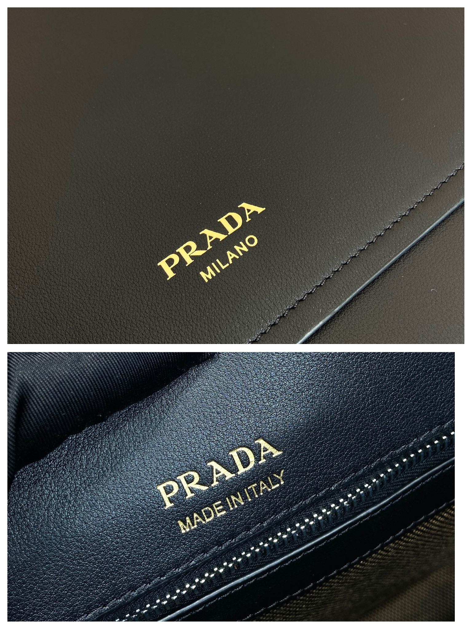 30 普拉达 PRADA Borsa 手提 斜跨 单肩包 黑色皮  H0-2VD068 