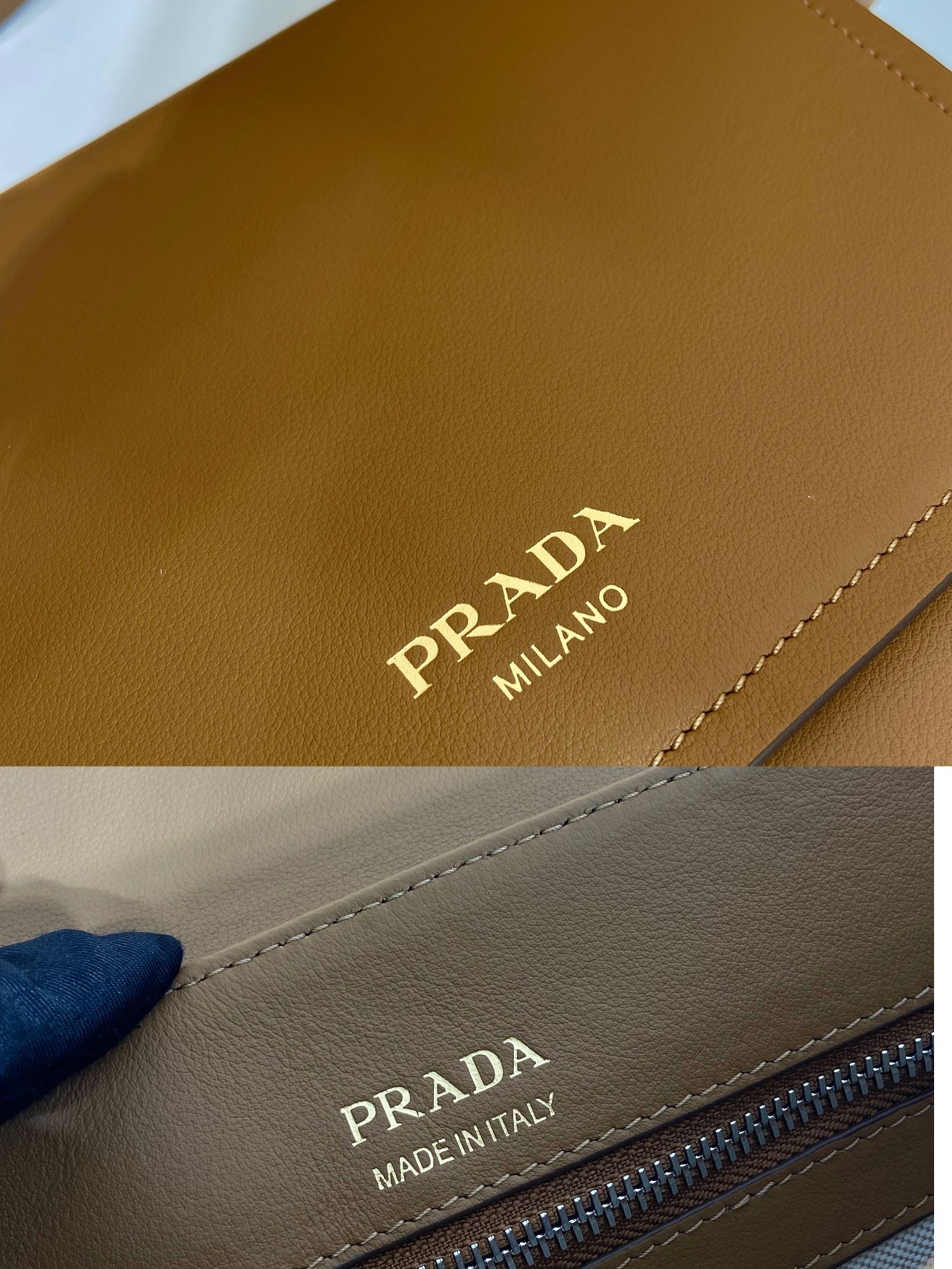 22 普拉达 PRADA  手提 斜跨 单肩包 焦糖色  H0-2VD069 