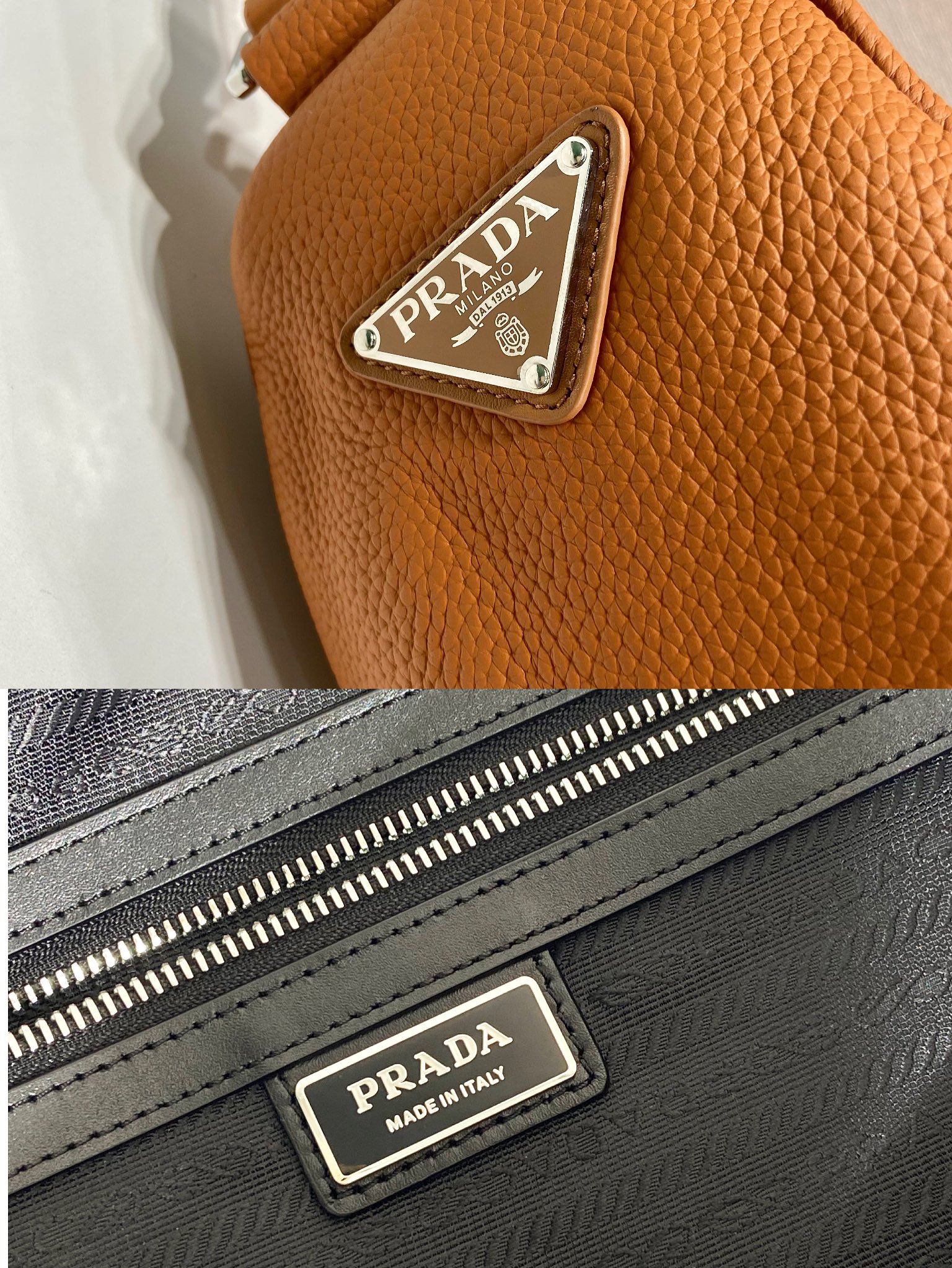普拉达 PRADA Triangle 斜跨 单肩包 三角 棕色 皮革 H0-2VY007_VDLO_2BBEF_0_98L