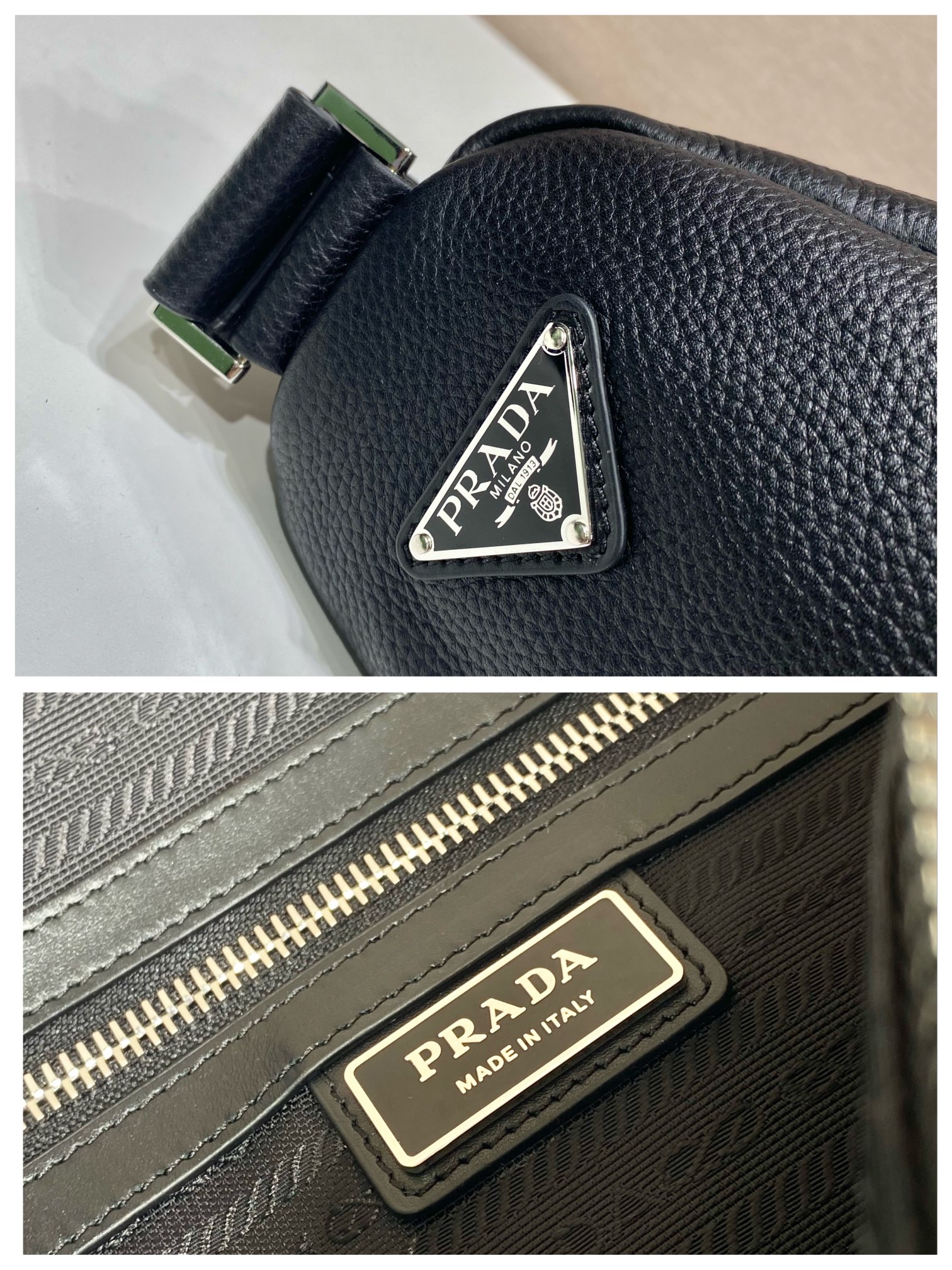 普拉达 PRADA Triangle 斜跨 单肩包 三角 黑色 皮革 H0-2VY007_2BBE_F0002_V_DLO
