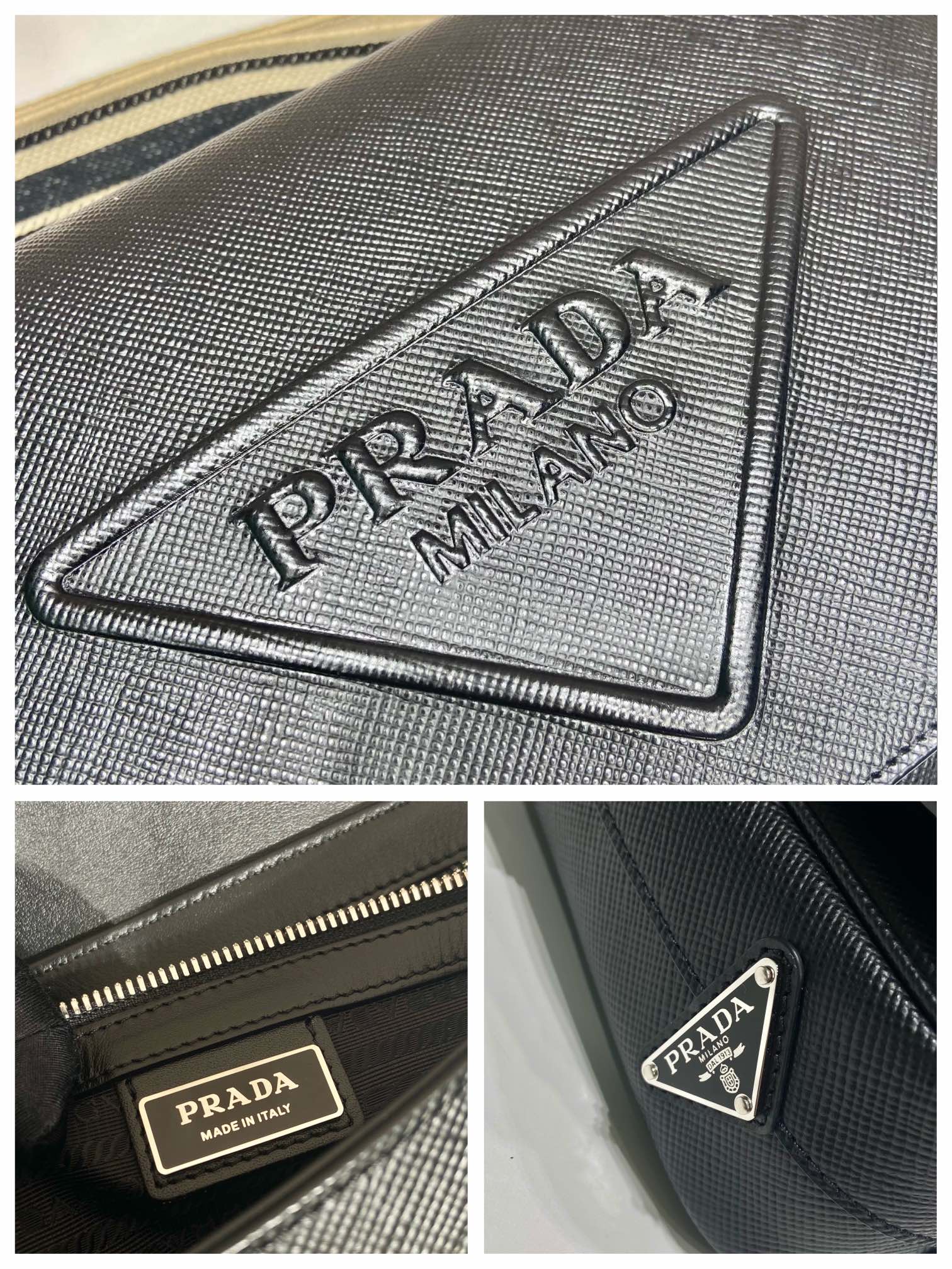 普拉达 PRADA Saffiano 邮差 斜跨 单肩包 皮革 H0-2VD046_2FAD_F0002_V_OOO