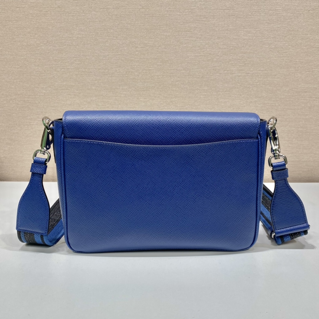 普拉达 PRADA Saffiano 邮差 斜跨 单肩包 蓝色皮革 H0-2VD046_2FAD_F0016_V_OOO