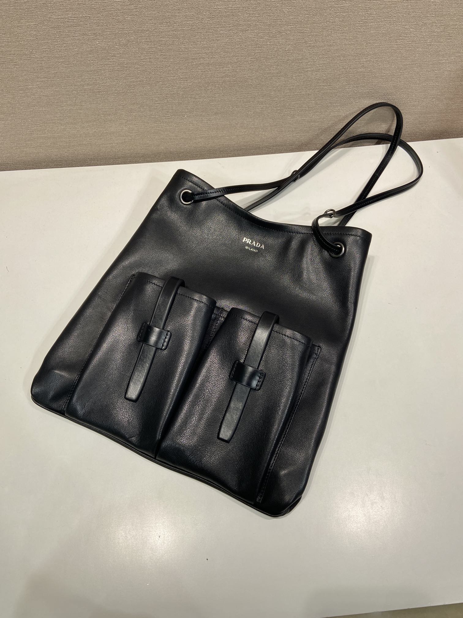 普拉达 PRADA  Route 斜跨 单肩包 托特tote 黑色牛皮 H0-1BC293_2G6F_F0002_V_OOO