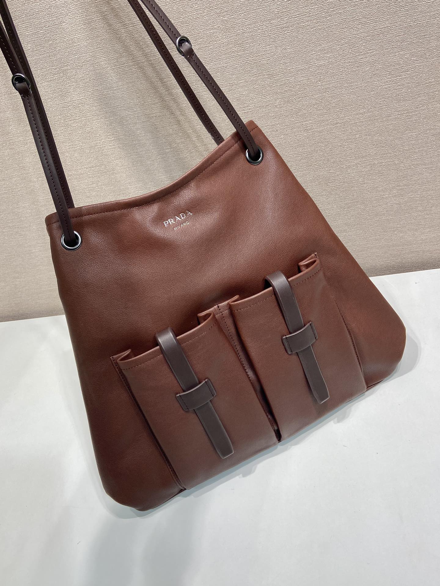 普拉达 PRADA  Route 斜跨 单肩包 托特tote 红色牛皮 H0-1BC293_2G6F_F0324_V_OOO