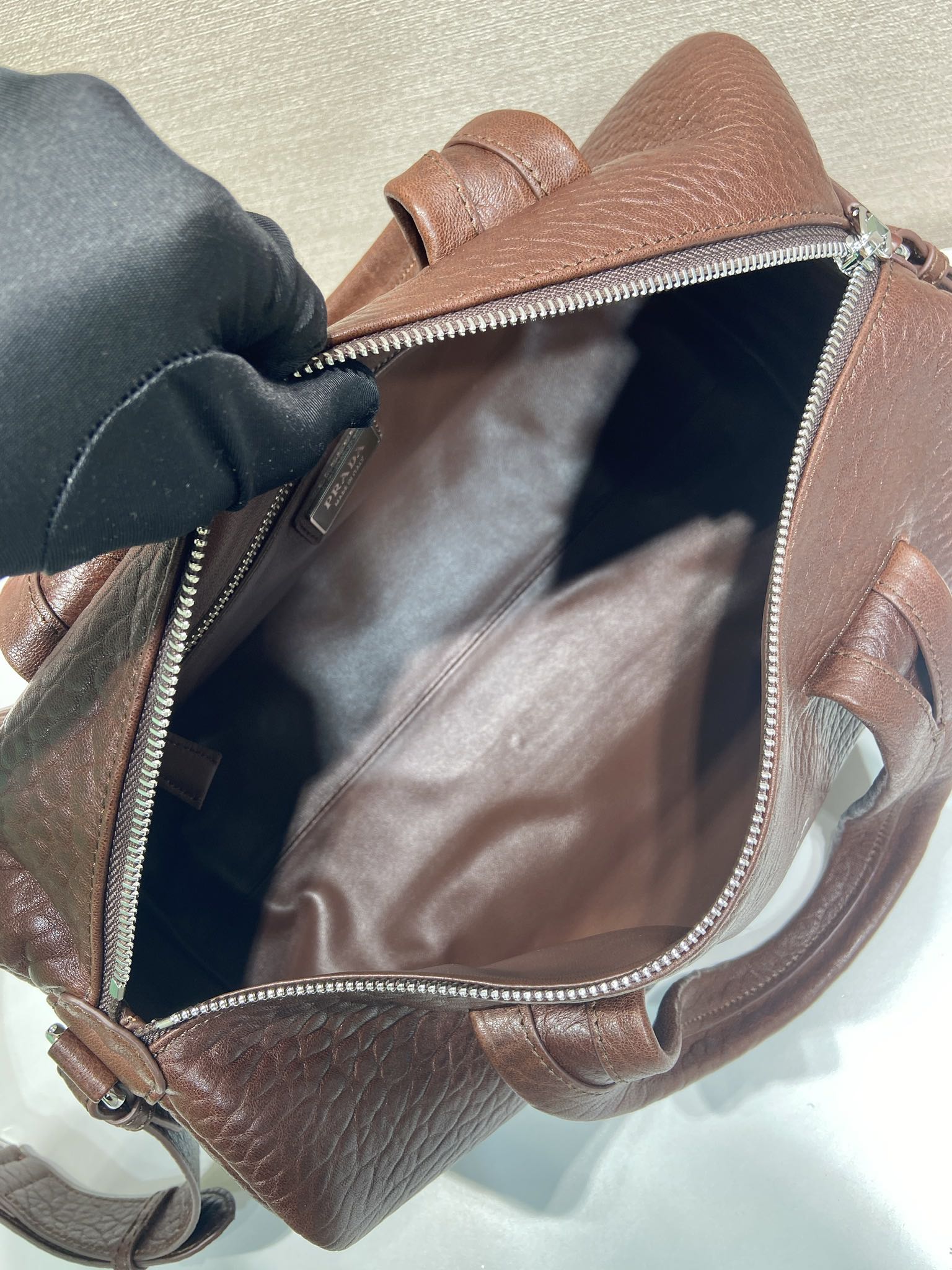 40CM 普拉达 PRADA Nappa 斜跨 单肩包  羔羊皮 红色 H0-2VC045 