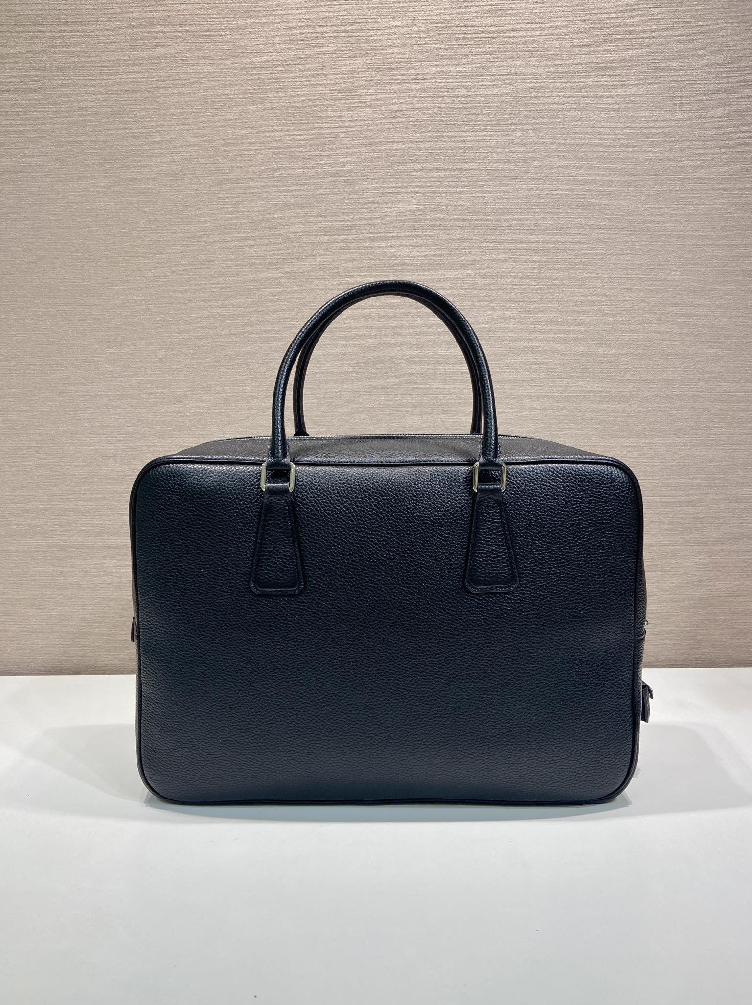普拉达 PRADA Saffiano 公文手提 斜跨 单肩包  黑色荔枝  H0-2VE027_2BBE_F0002