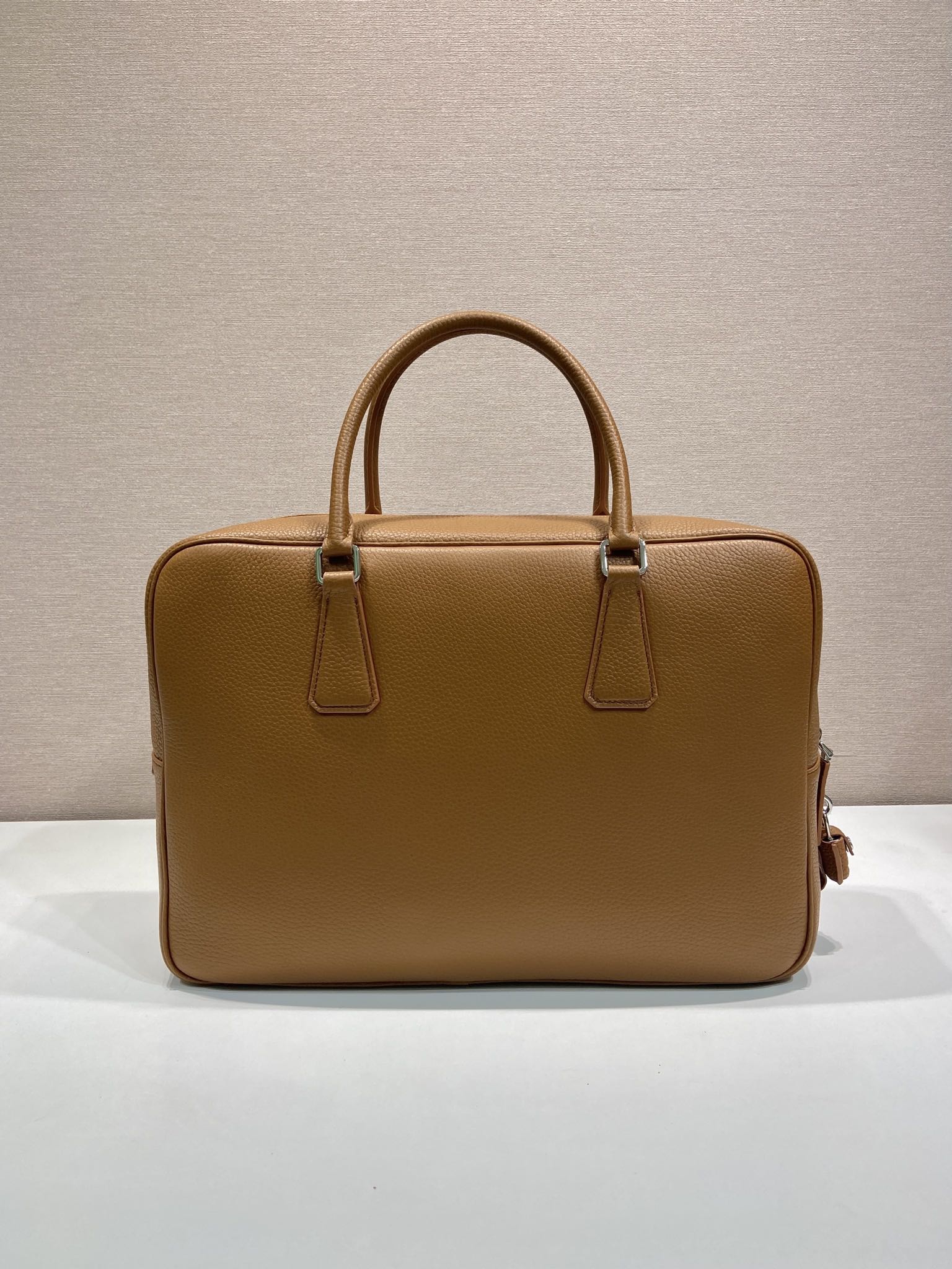 普拉达 PRADA Saffiano 公文手提 斜跨 单肩包  棕色荔枝  H0-2VE027 