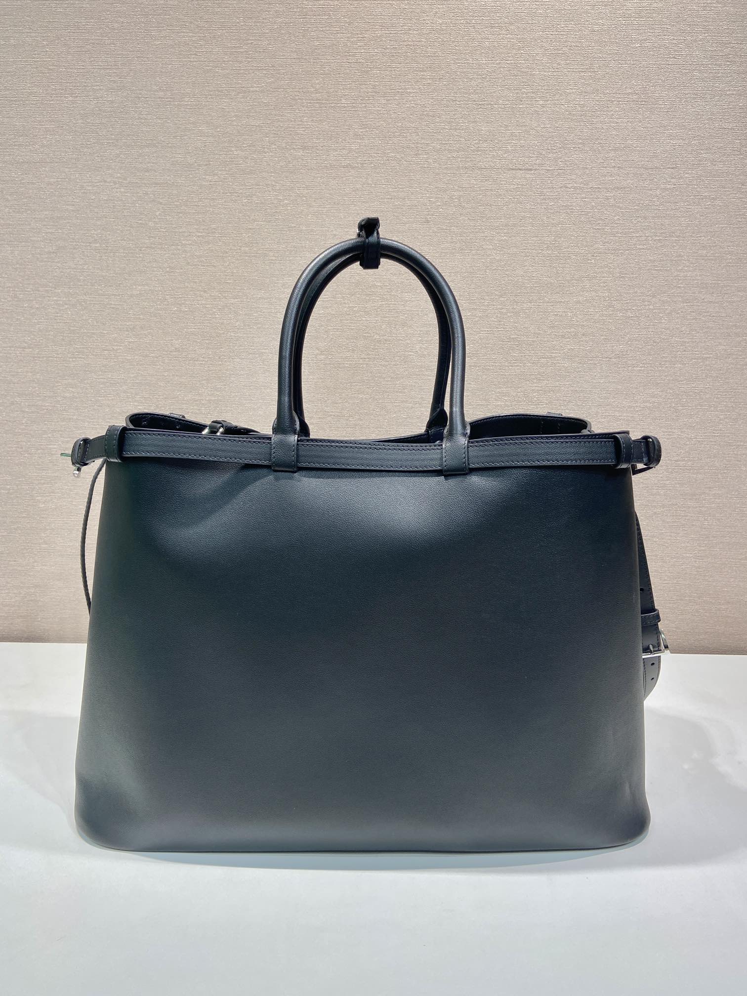 48CM 普拉达 PRADA Buckle 手提 斜跨 单肩包 黑色细带 J0-_2VG126 