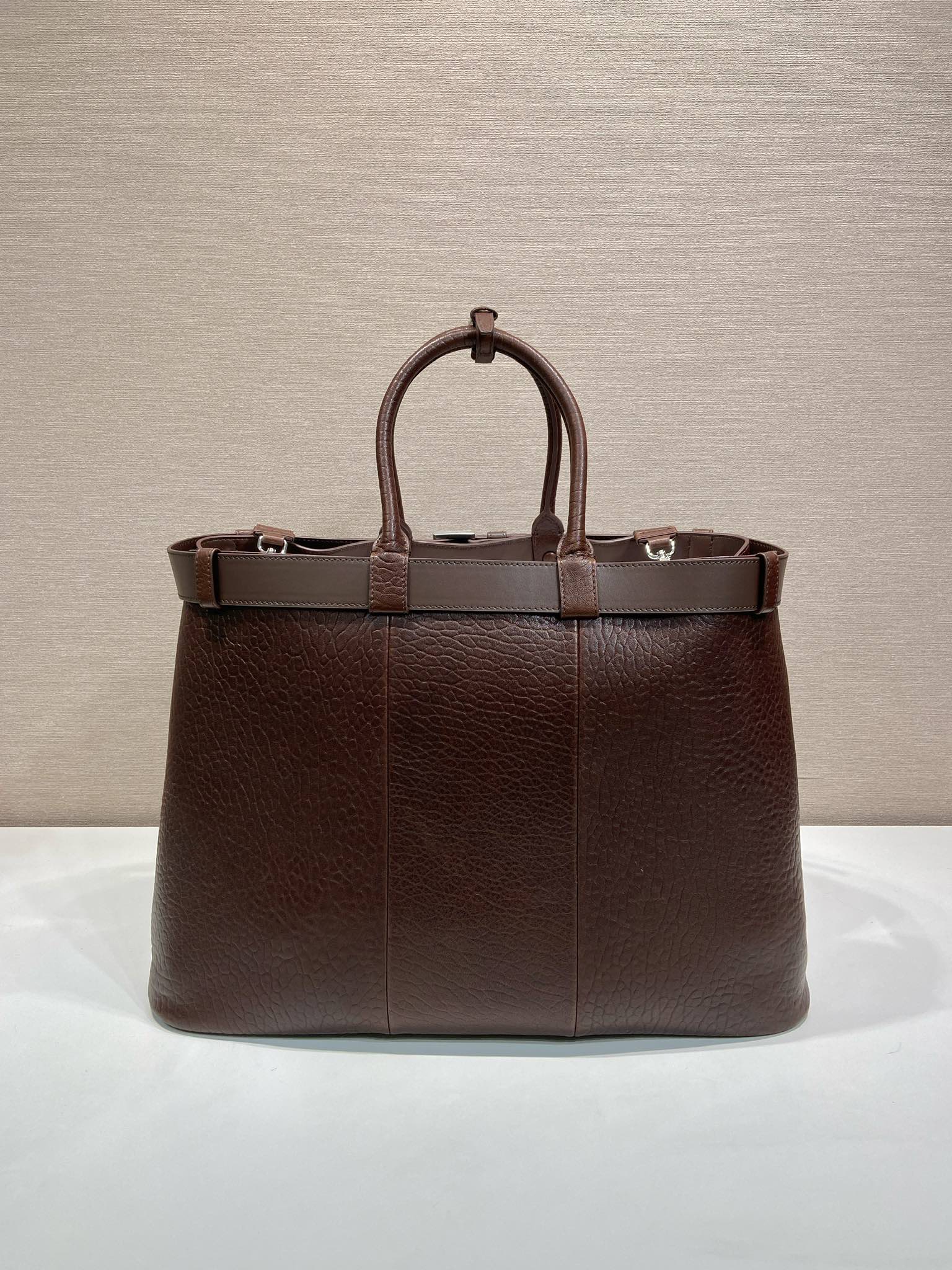 48CM 普拉达 PRADA Buckle 手提 斜跨 单肩包 棕红色 羊皮J0-_2VG126_2C73_F0397_V_OJO
