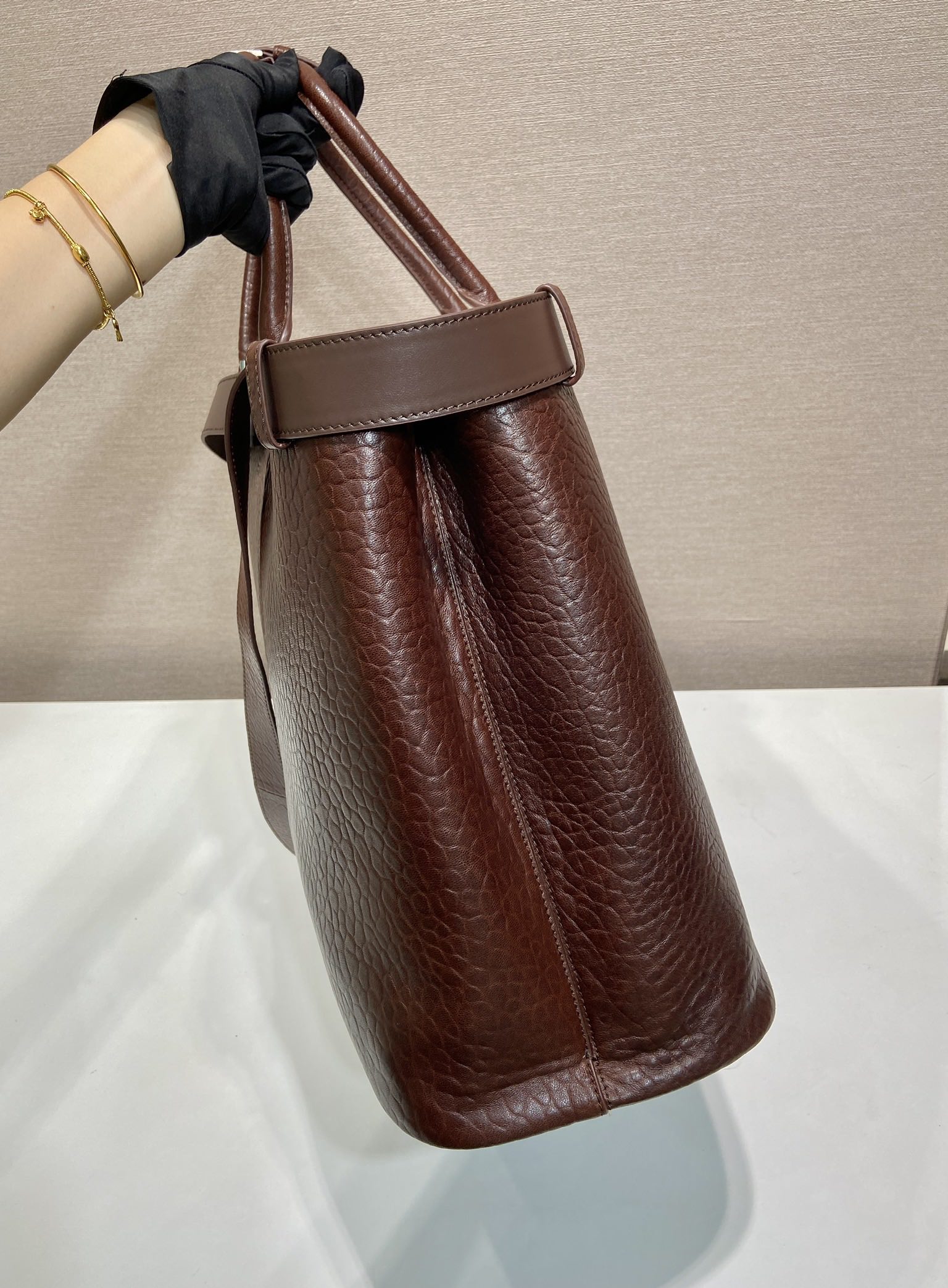 48CM 普拉达 PRADA Buckle 手提 斜跨 单肩包 棕红色 羊皮J0-_2VG126_2C73_F0397_V_OJO