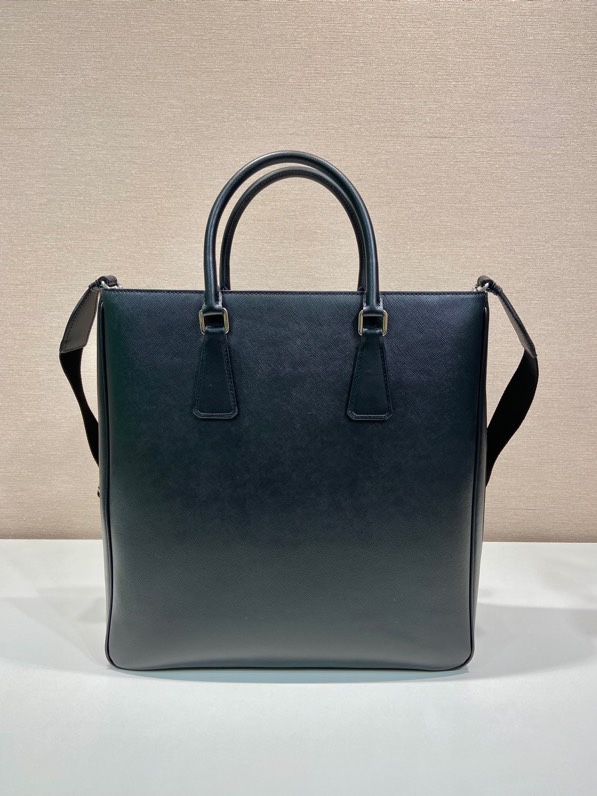 普拉达 PRADA Saffiano 手提 斜跨 单肩包  黑色十字纹皮 H0-_2VG115_2FAD_F0002_V_OOF