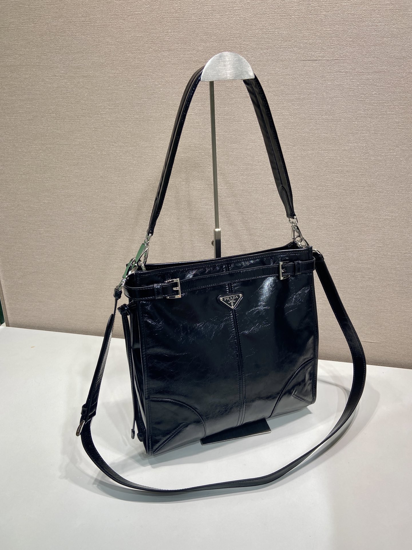 30CM 普拉达 PRADA Bonnie  斜跨 单肩包 黑色 双肩带黑 F0-2VH216_2CYR_F0002_V_OOO