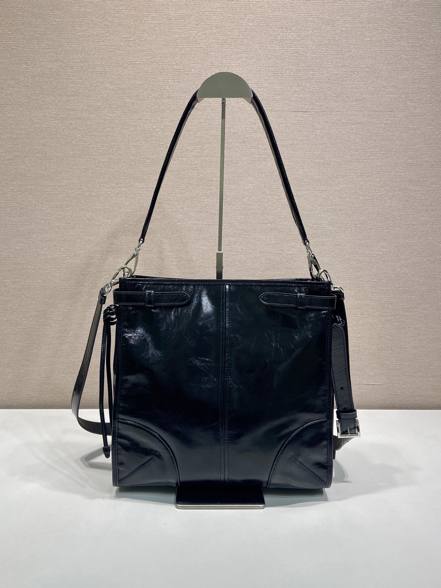 30CM 普拉达 PRADA Bonnie  斜跨 单肩包 黑色 双肩带黑 F0-2VH216_2CYR_F0002_V_OOO
