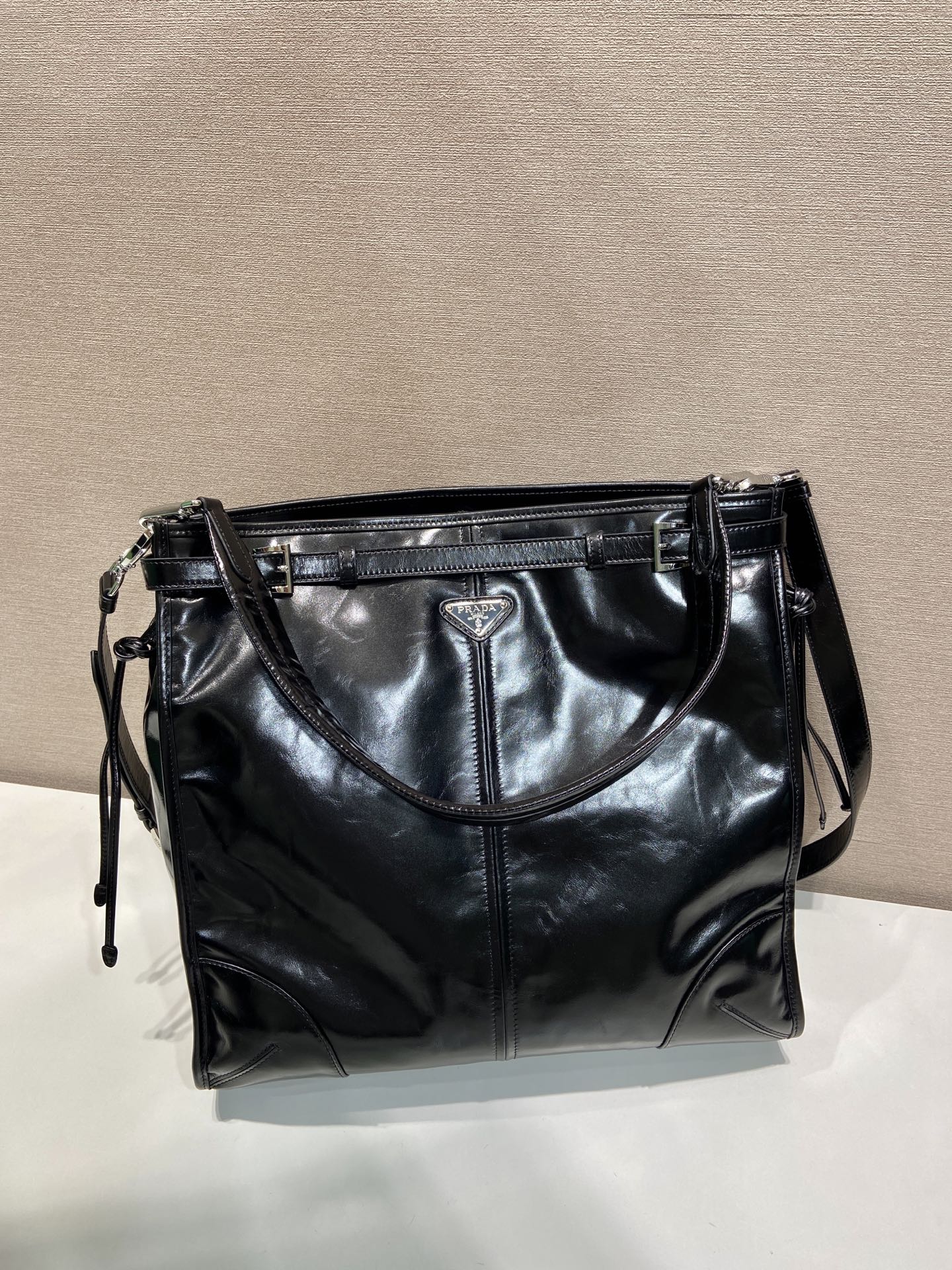 37CM 普拉达 PRADA Bonnie  斜跨 单肩包 黑色 双肩带黑 F0-2VH215_2CYR_F0002