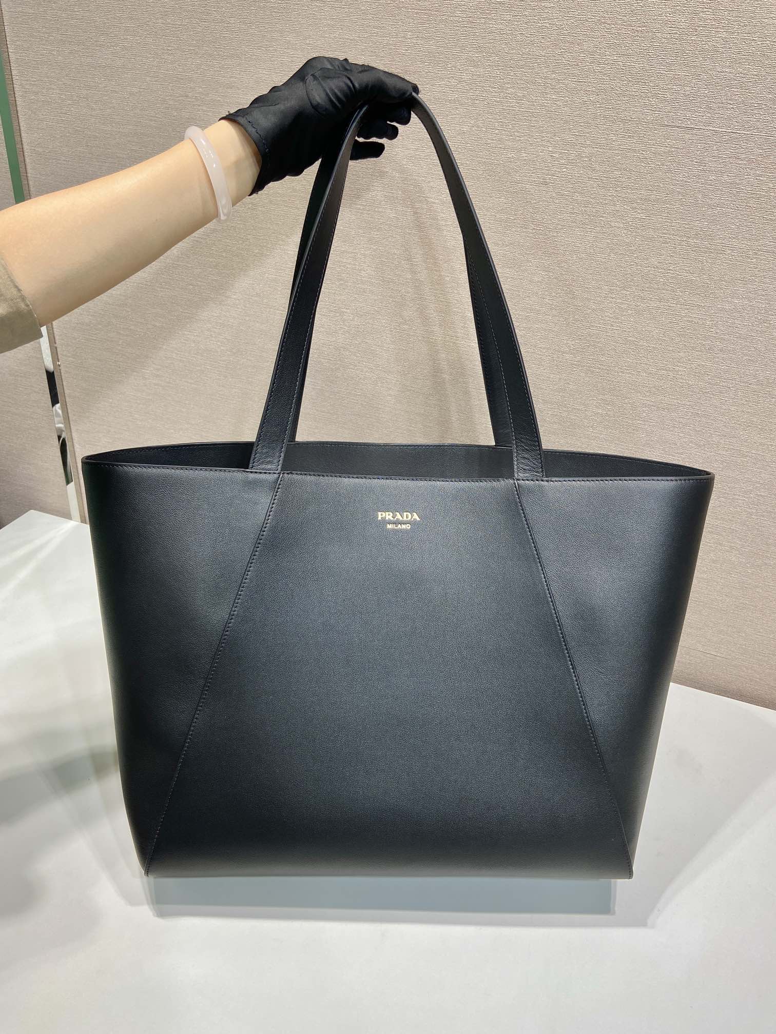 40CM 普拉达 PRADA  单肩手提 包 托特 黑色皮 H0-2VG123_2CYS_F0002