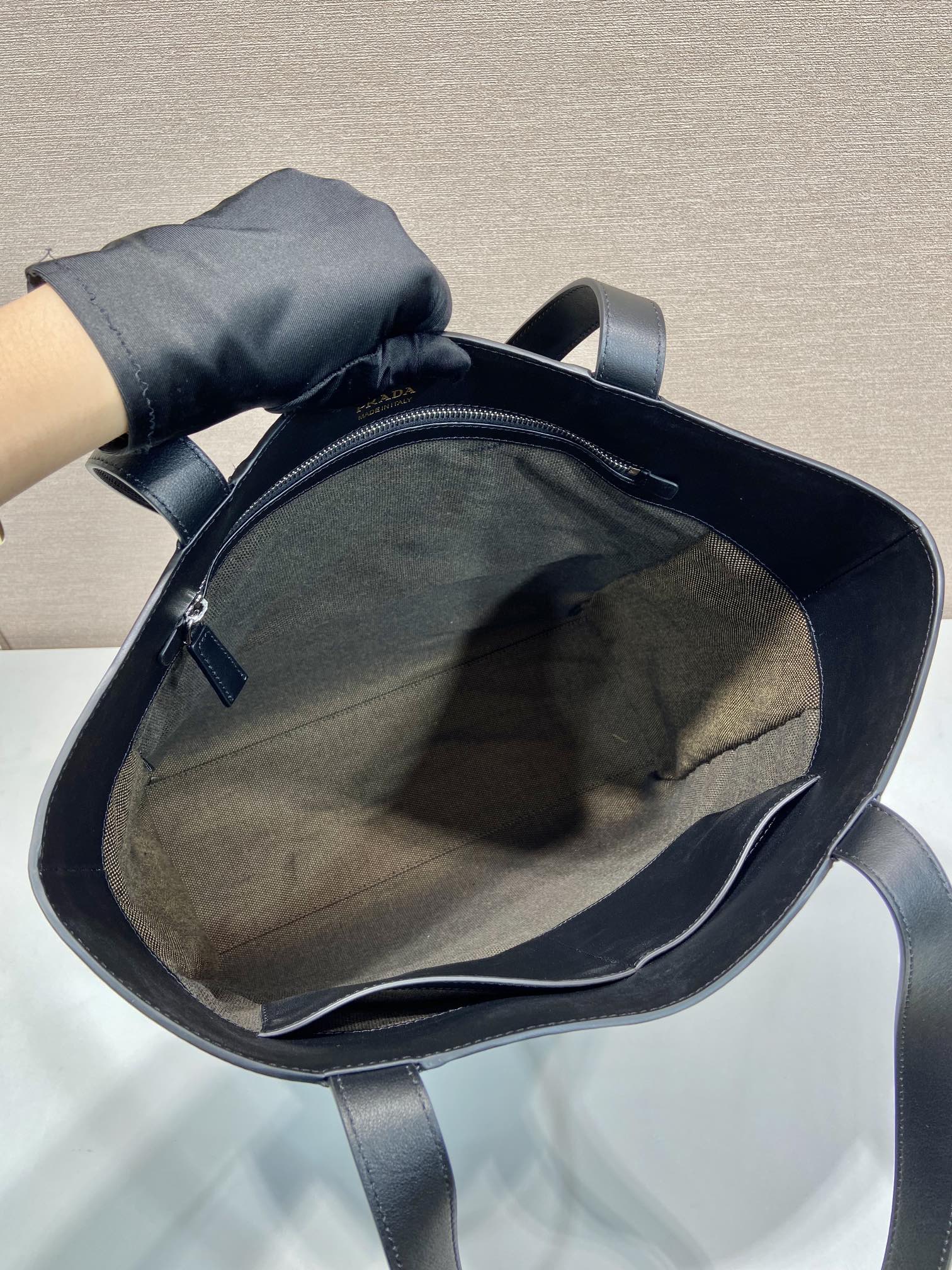 38CM 普拉达 PRADA  单肩手提 包 托特 黑色皮 H0-2VG122_2CYS_F0002