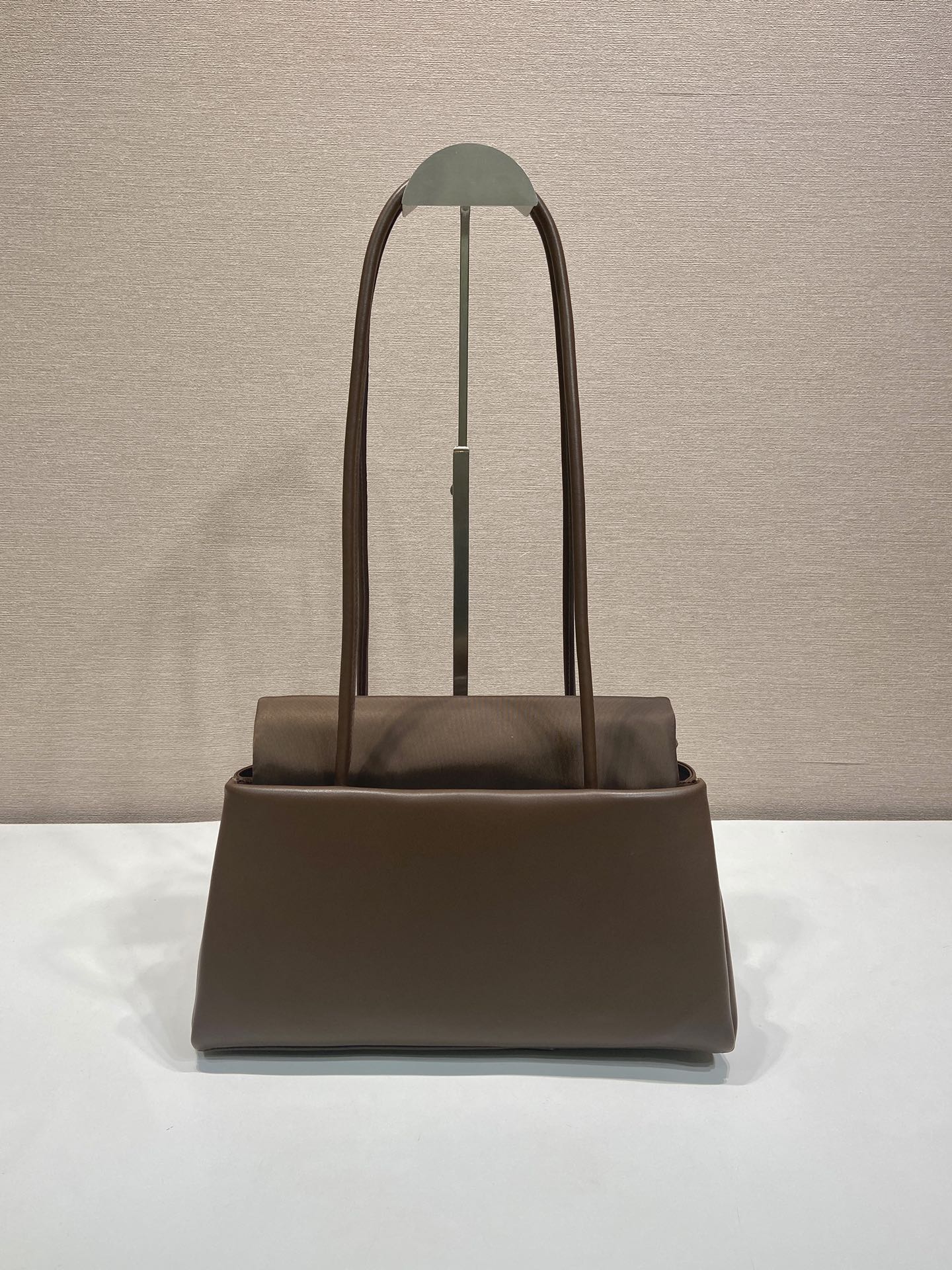 28CM 中号 普拉达 PRADA  Passage 单肩手提 女包  咖啡棕 皮H0-1BA495_2G52_F0201_V_OPO