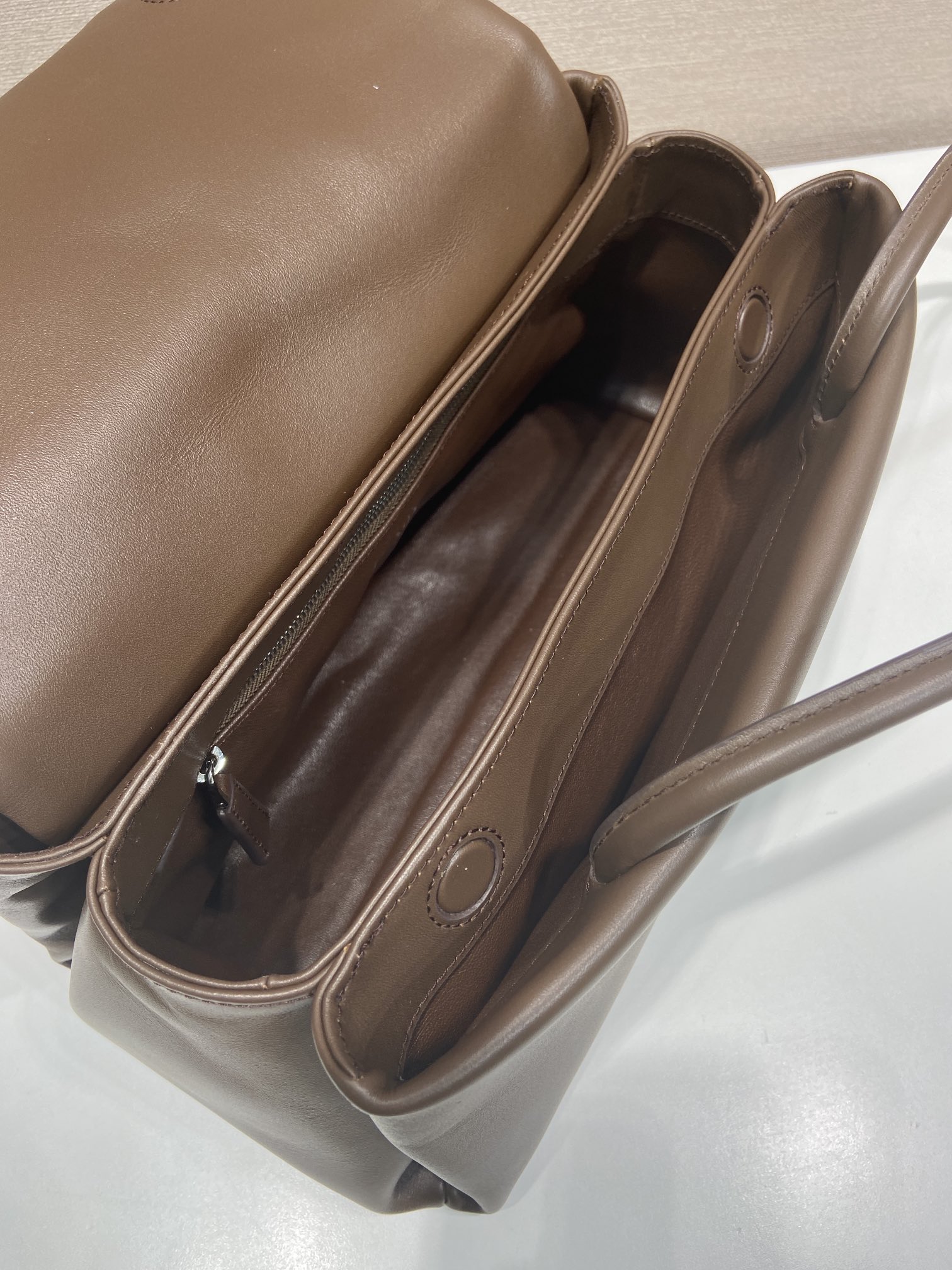 28CM 中号 普拉达 PRADA  Passage 单肩手提 女包  咖啡棕 皮H0-1BA495_2G52_F0201_V_OPO