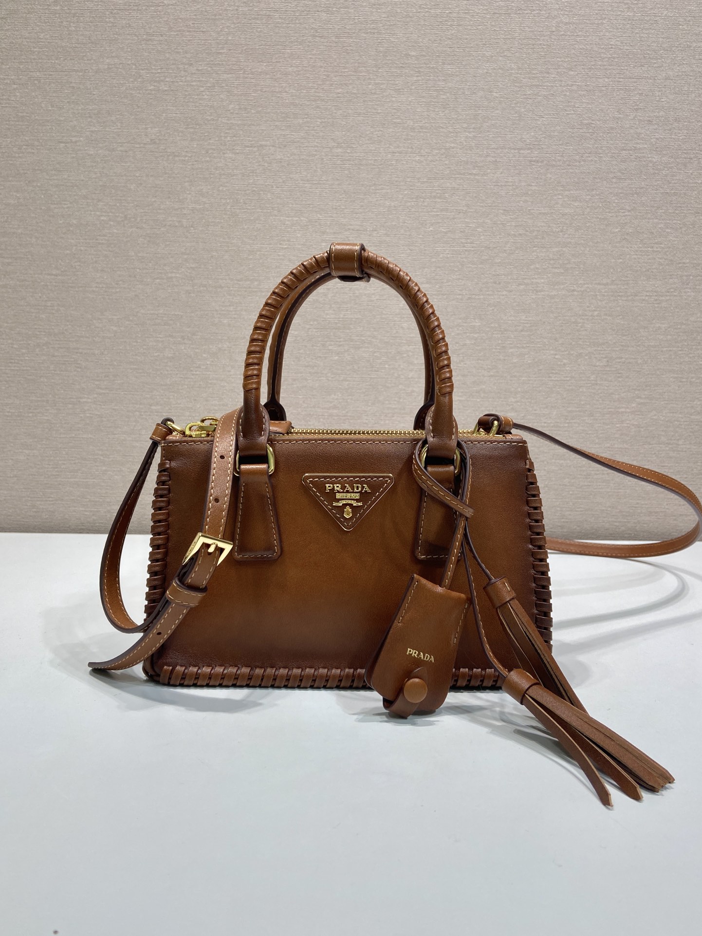普拉达 PRADA  Galleria 单肩手提 女包 双肩带 咖啡棕 皮H0-1BA916_2HMZ_F0046_V_BOI