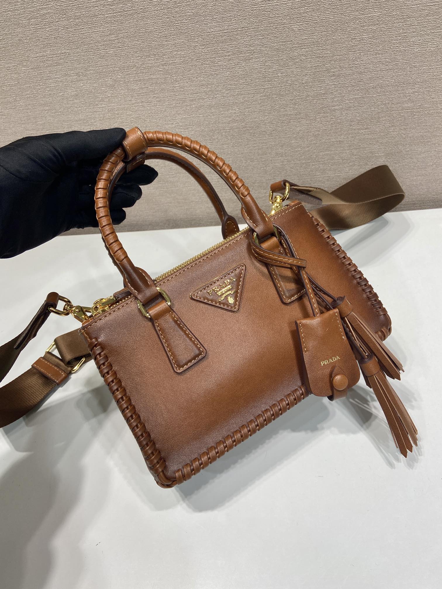 普拉达 PRADA  Galleria 单肩手提 女包 双肩带 咖啡棕 皮H0-1BA916_2HMZ_F0046_V_BOI