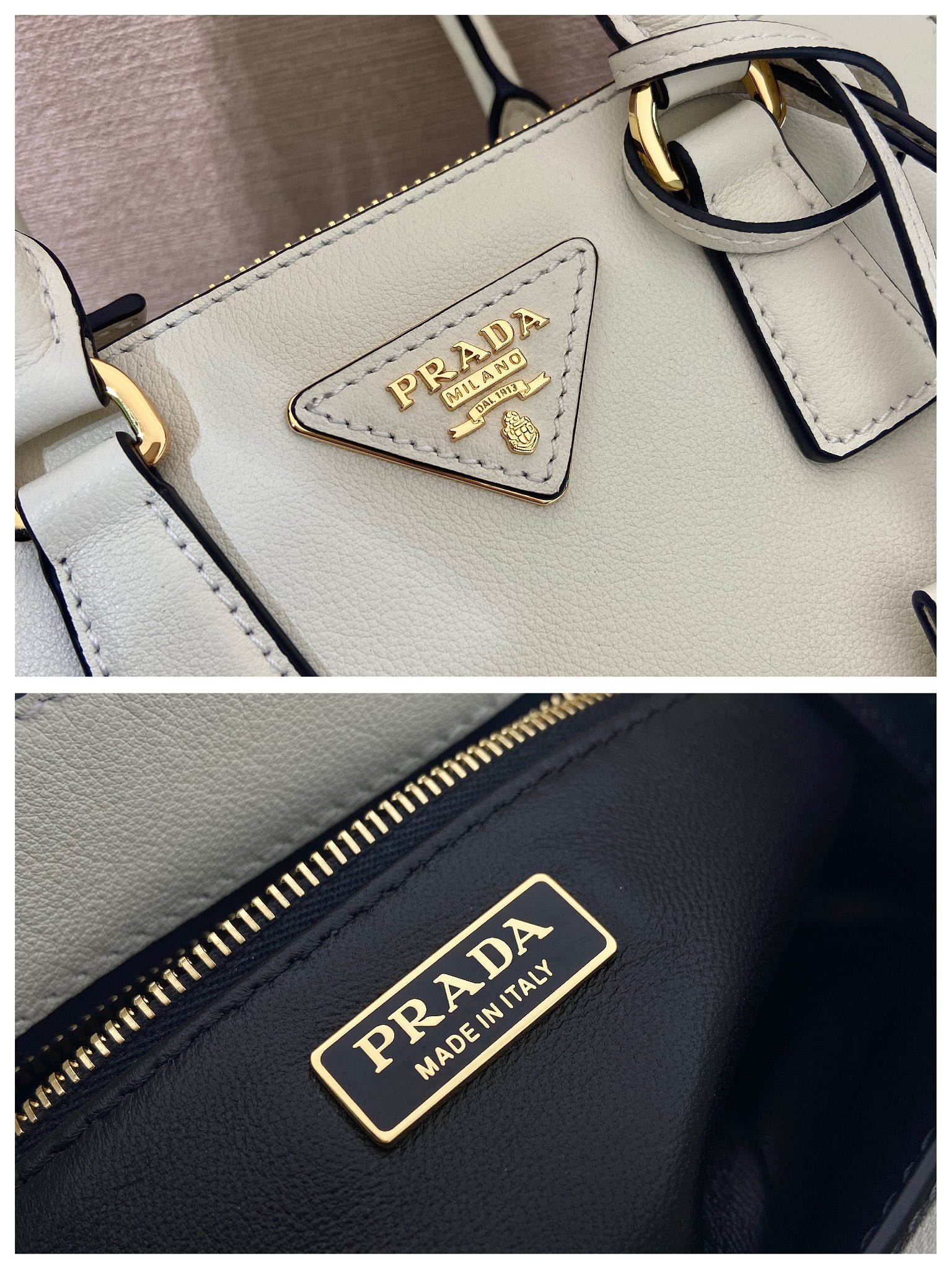 普拉达 PRADA  Galleria  斜跨手提 女包 双肩带 白色 皮H0-1BA916 