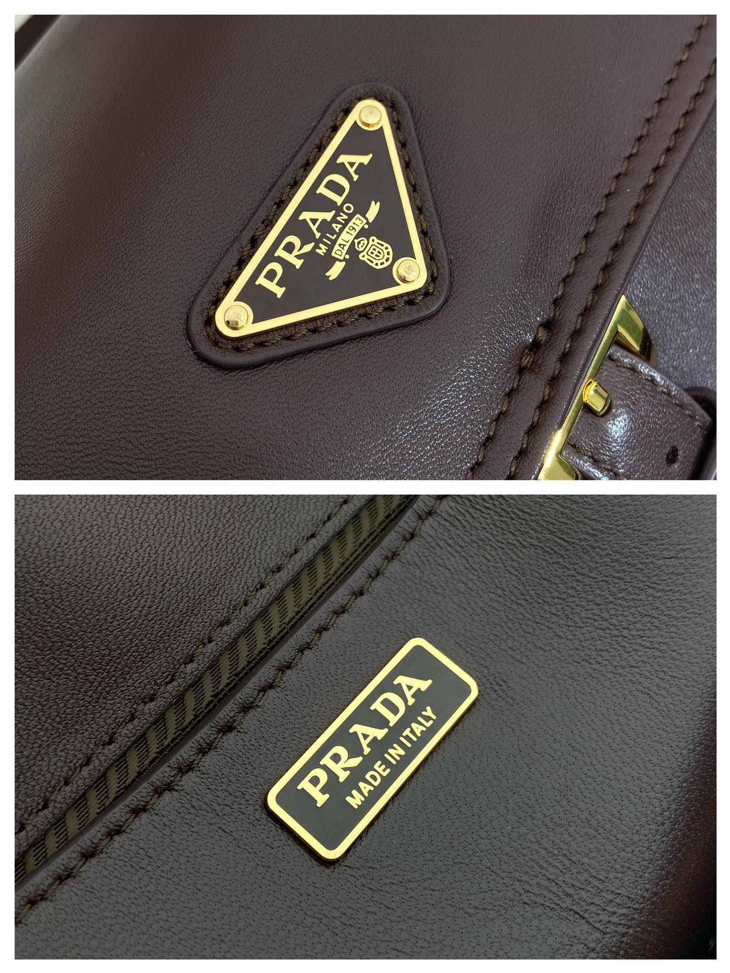 30CM 普拉达 PRADA Re-Nyloni 邮差斜跨手提 女包 黑色 羊皮  F0-1BD394_2DX8_F0038