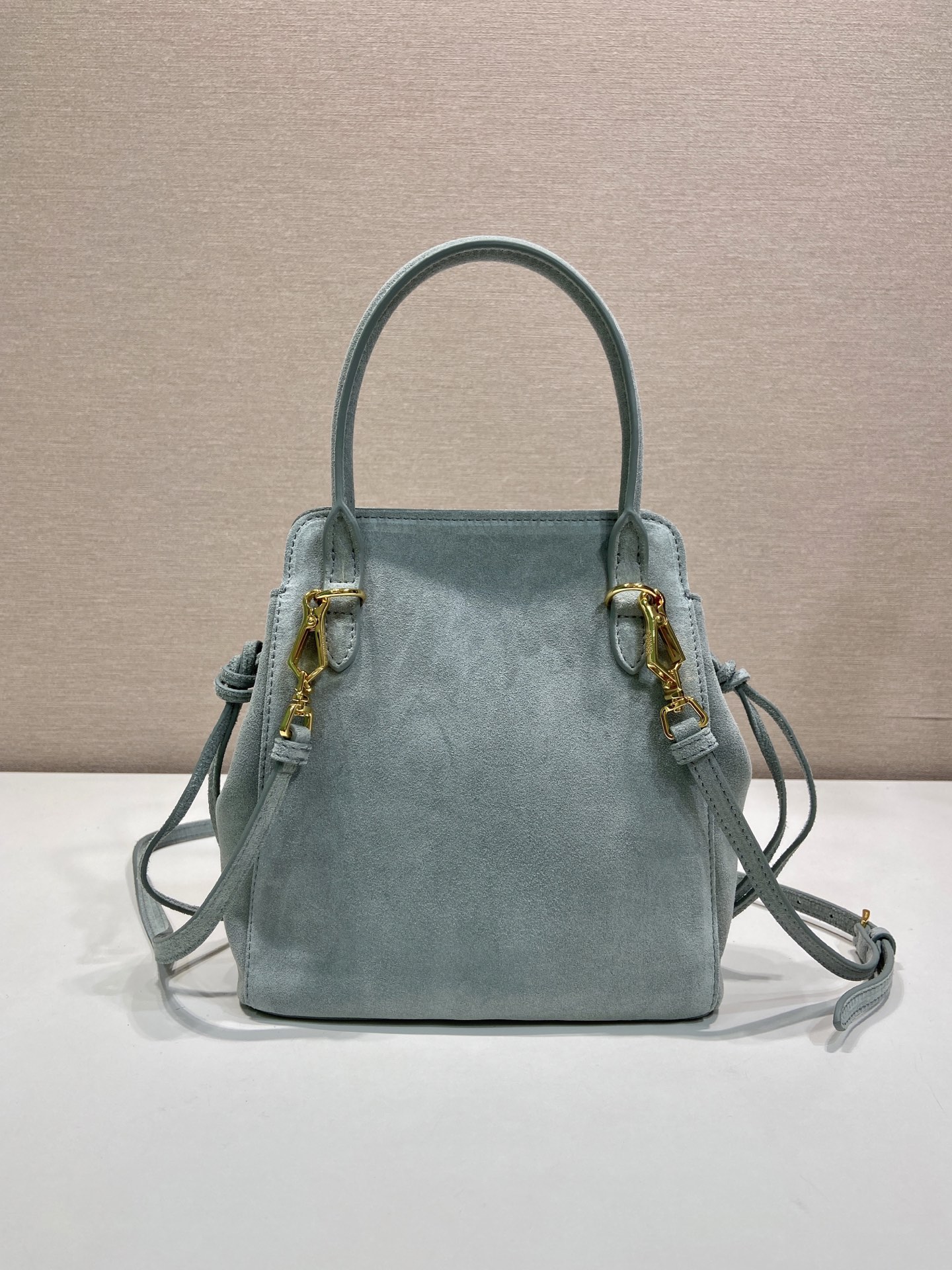 mini 普拉达 PRADA CarryI 斜跨手提 女包 蓝色 麂皮 H0-1BA496_2C4S_F0384