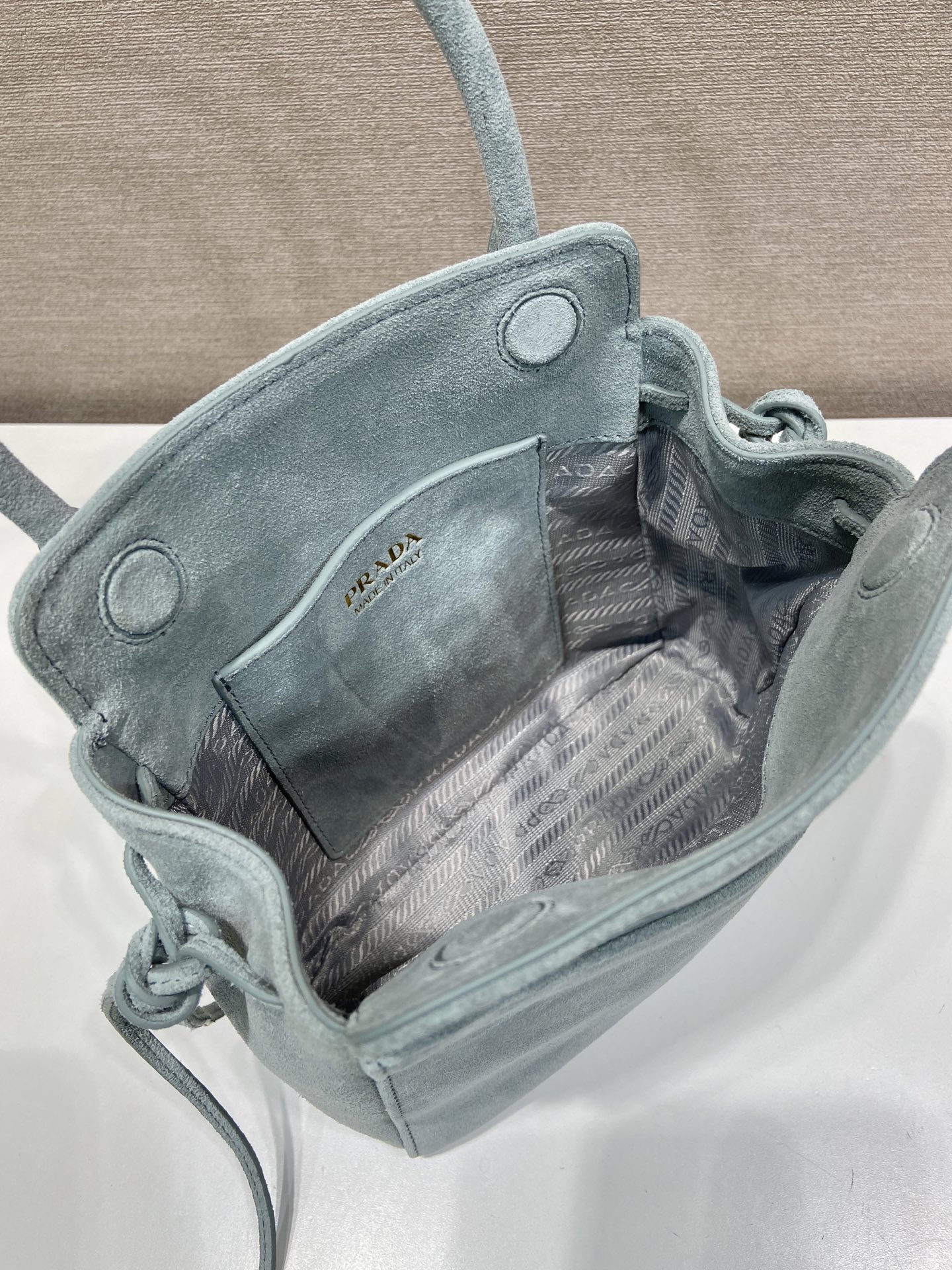 mini 普拉达 PRADA CarryI 斜跨手提 女包 蓝色 麂皮 H0-1BA496_2C4S_F0384