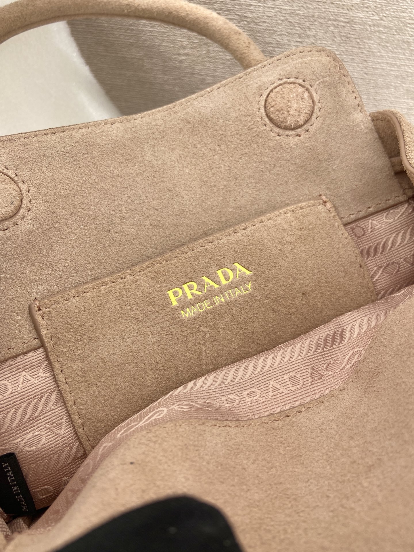 mini 普拉达 PRADA CarryI 斜跨手提 女包 睡莲色 麂皮 H0-1BA496_2C4S_F0NZ2