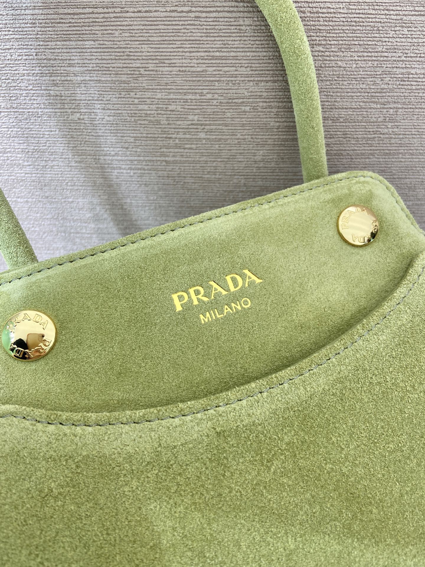 mini 普拉达 PRADA CarryI 斜跨手提 女包 绿色 麂皮 H0-1BA496_2C4S_F0E1D