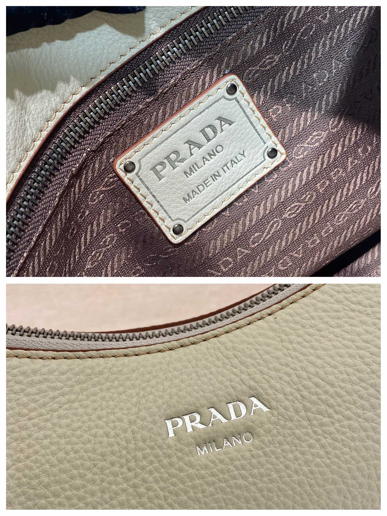 普拉达 PRADA Aimee 单肩手提 女包  米色 皮革 H0-1BC280_2HIK_F0K74_V_OOO
