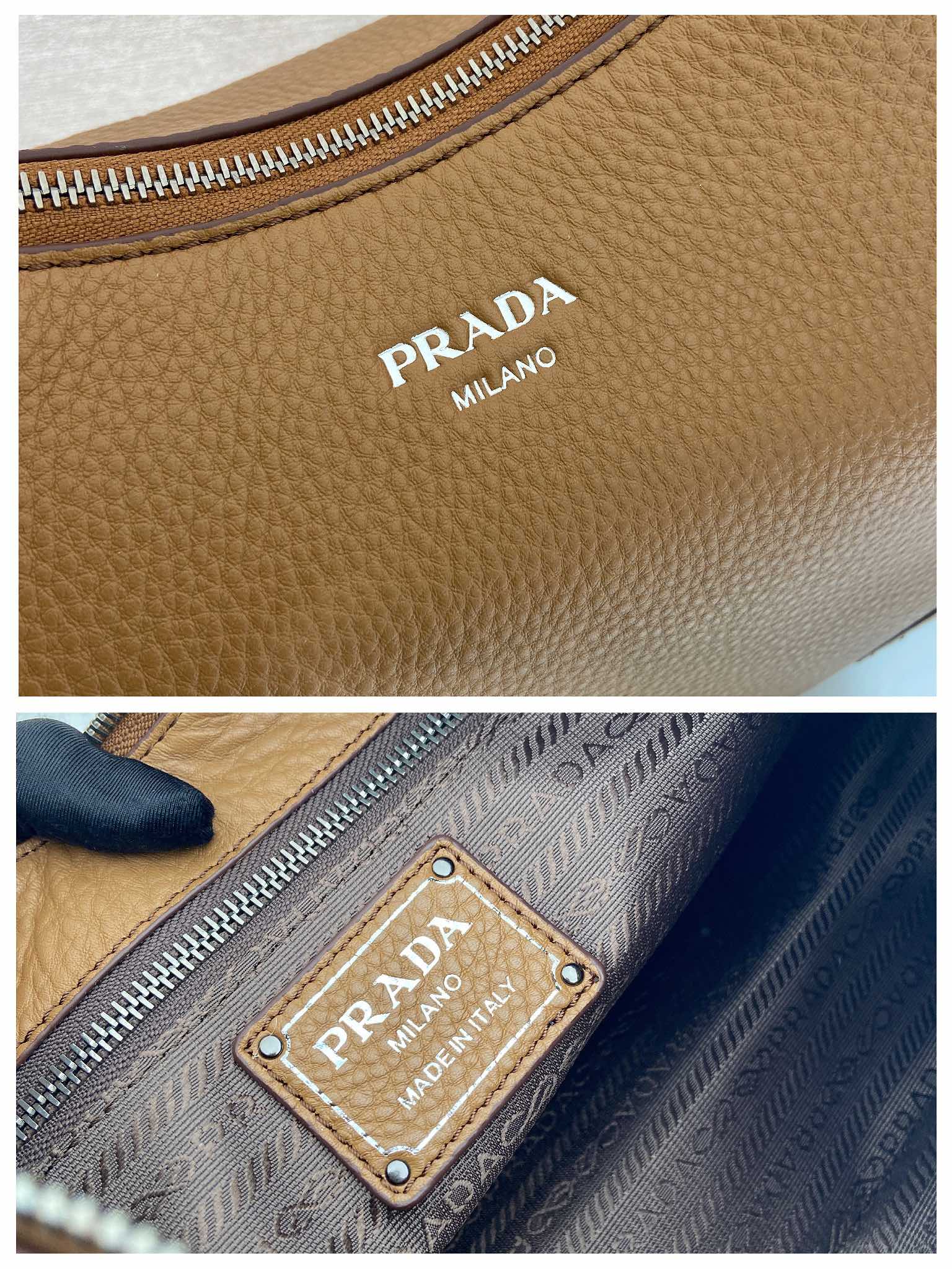 普拉达 PRADA Aimee 单肩手提 女包 焦糖色 皮革 H0-1BC280_2HIK_F098L_V_OOO