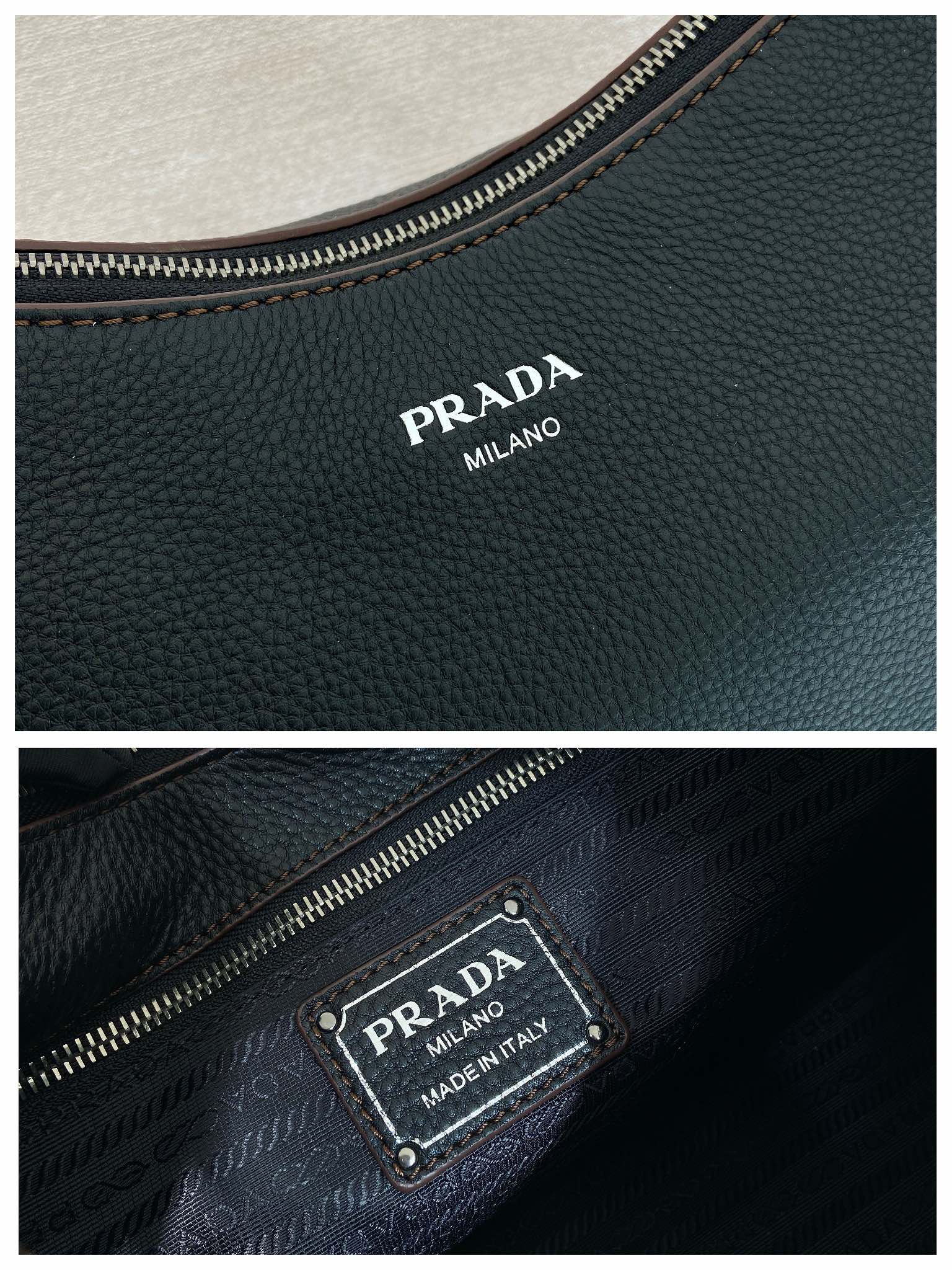 普拉达 PRADA Aimee 单肩手提 女包 黑色 皮革 H0-1BC280_2HIK_F0002_V_OOO