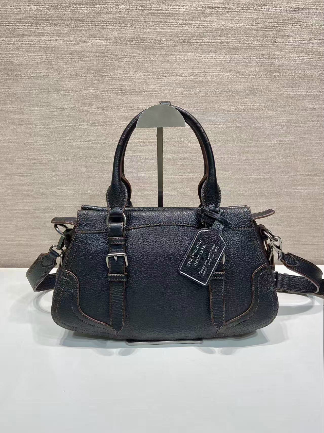 普拉达 PRADA Borsa  手提斜跨 女包  黑色 皮革 H0-1BG604-2HIK-F0002