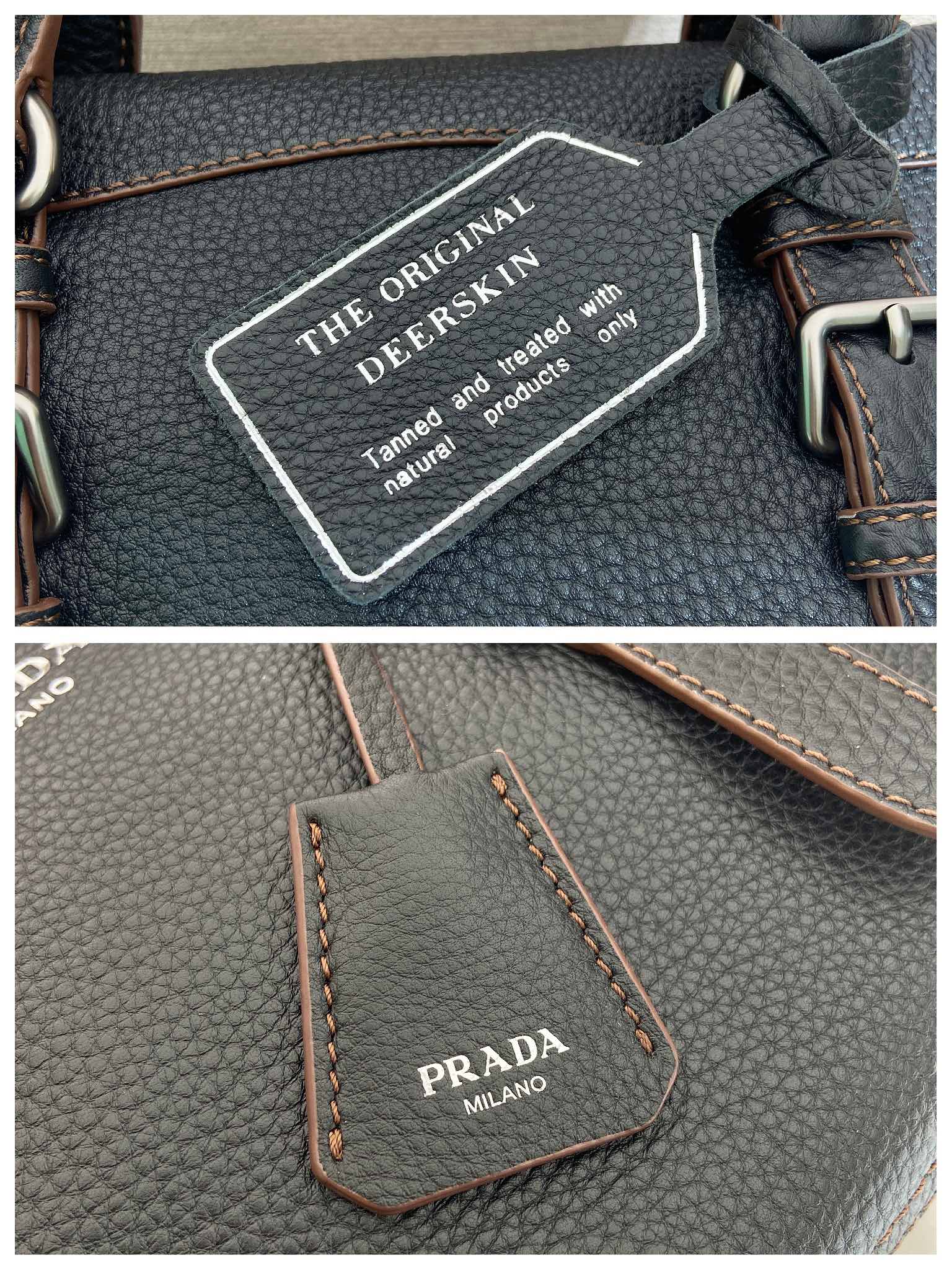 普拉达 PRADA Borsa  手提斜跨 女包  黑色 皮革 H0-1BG604-2HIK-F0002