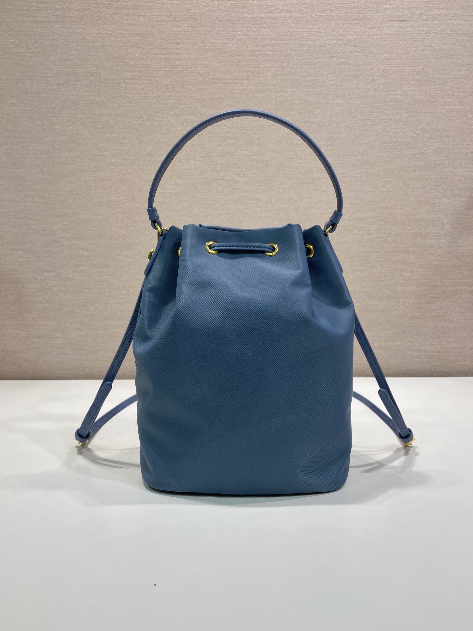 普拉达 PRADA Duet 水桶 手提 斜跨  女包 航天蓝 尼龙 F0-1BH038-RV44-F0D57