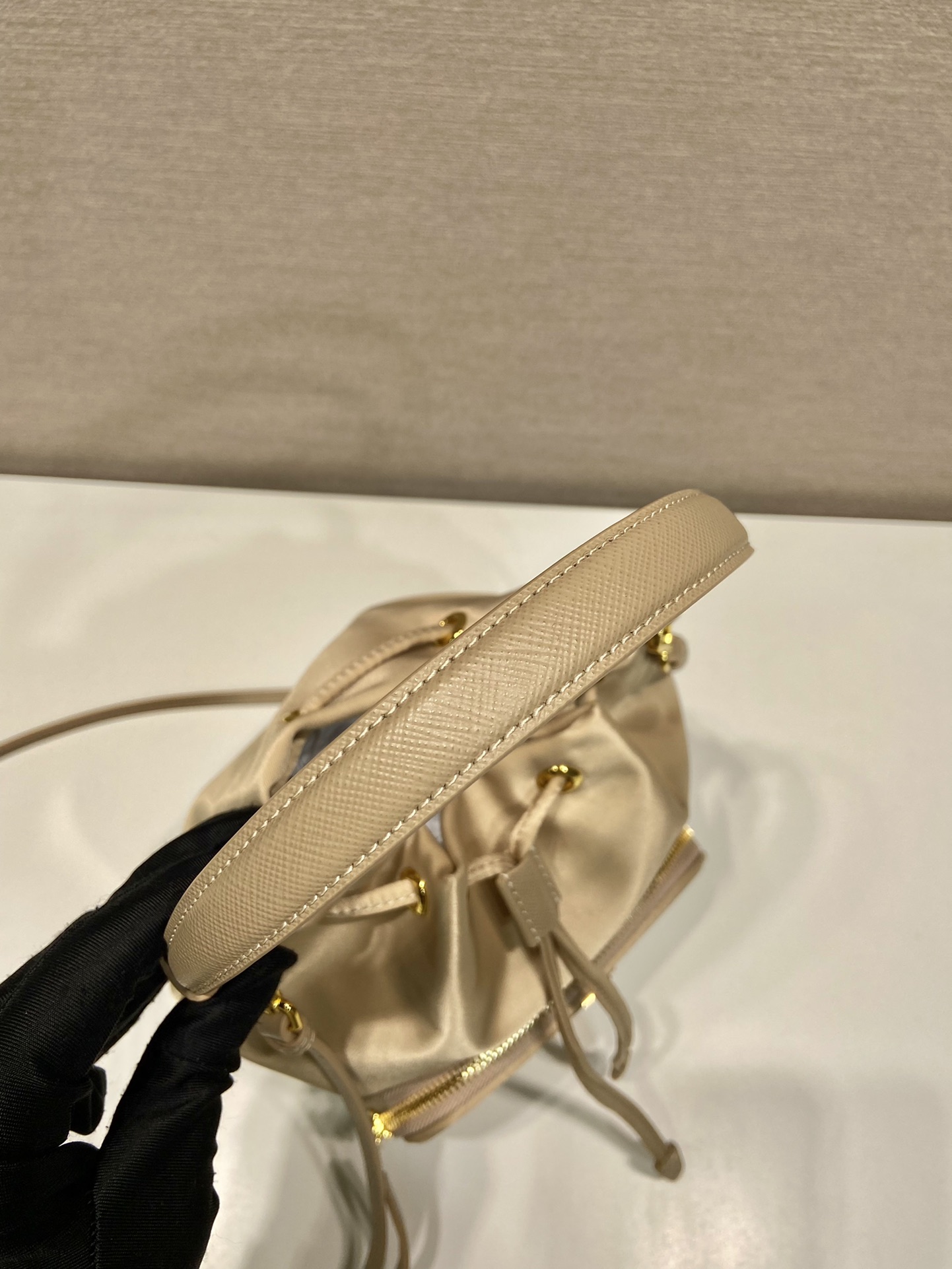 普拉达 PRADA DuetRe-Nylon 水桶 手提 斜跨  女包 棕色 尼龙 F0-1BH038_UOP_RV44_F0040