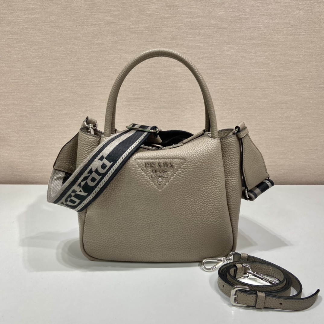 小号 普拉达 PRADA  手提 斜跨  女包 泥灰色 皮质 H0-1BC145_2DKV_F0572_V_3OO