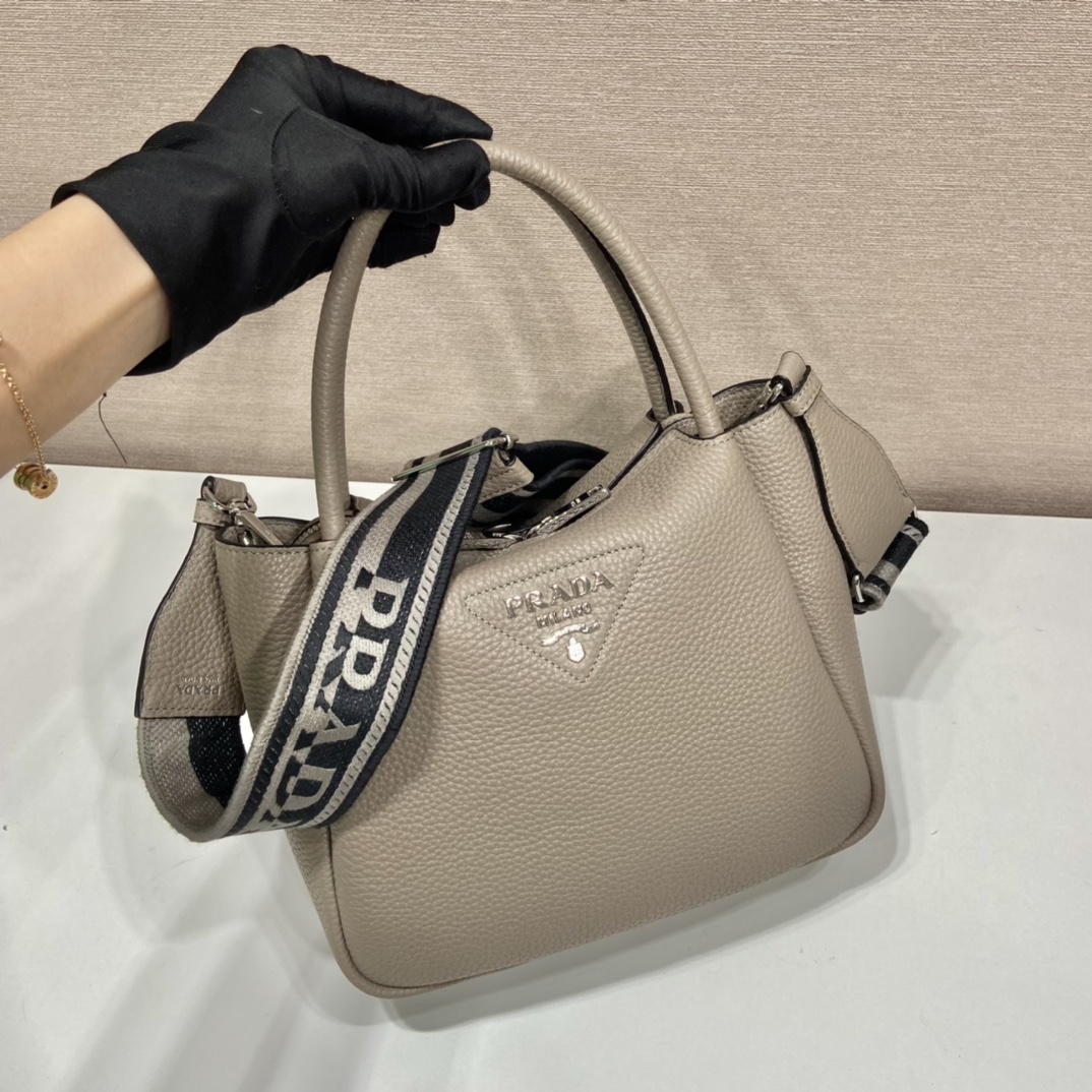 小号 普拉达 PRADA  手提 斜跨  女包 泥灰色 皮质 H0-1BC145_2DKV_F0572_V_3OO
